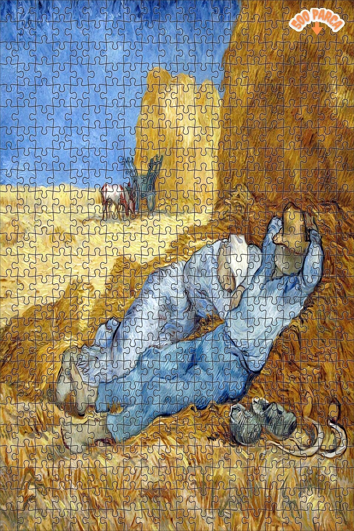 Elioure ARZU GÜL Siesta (Millet'ten sonra) Dekoratif Çift Katlı Çerçeveli Asılabilir Ahşap Puzzle 500 PARÇA