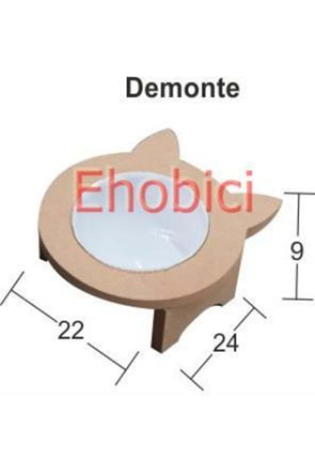 ehobici Ahşap Kedi Mama Kabı Tekli Mdf KM-06 Demonte