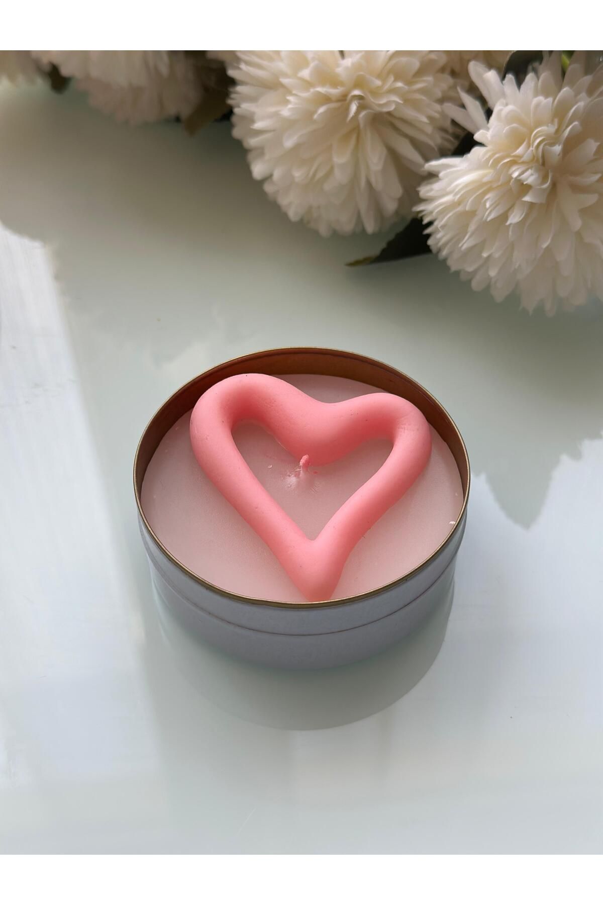 BalibeeCandle Metal Kutuda Kalpli Hediyelik Mum 1 Adet