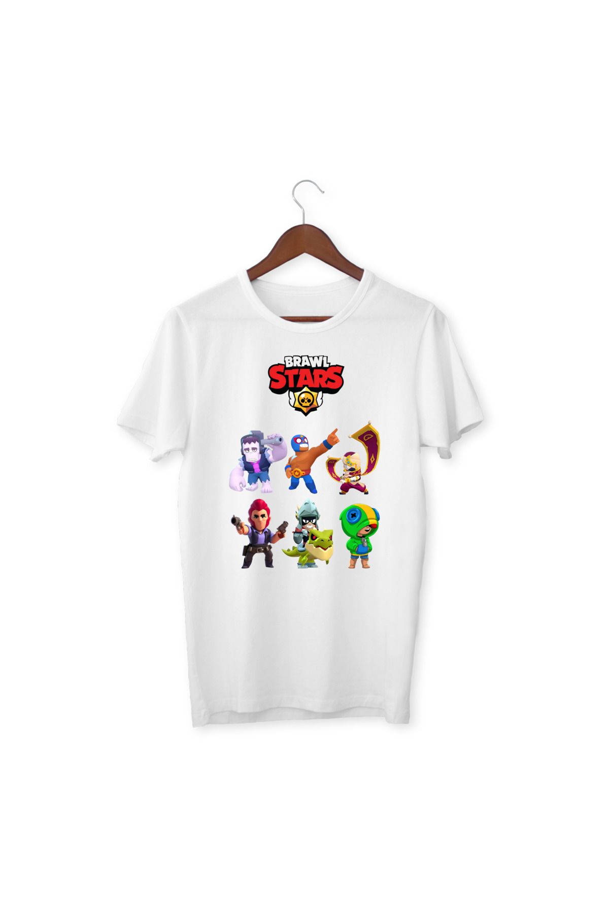 ALPŞAN TİCARET Brawl Stars Leon Spike Colt Edgar Tişört Çocuk Yetişkin Beyaz T-shirt Unisex Edgar Çocuk Tişört
