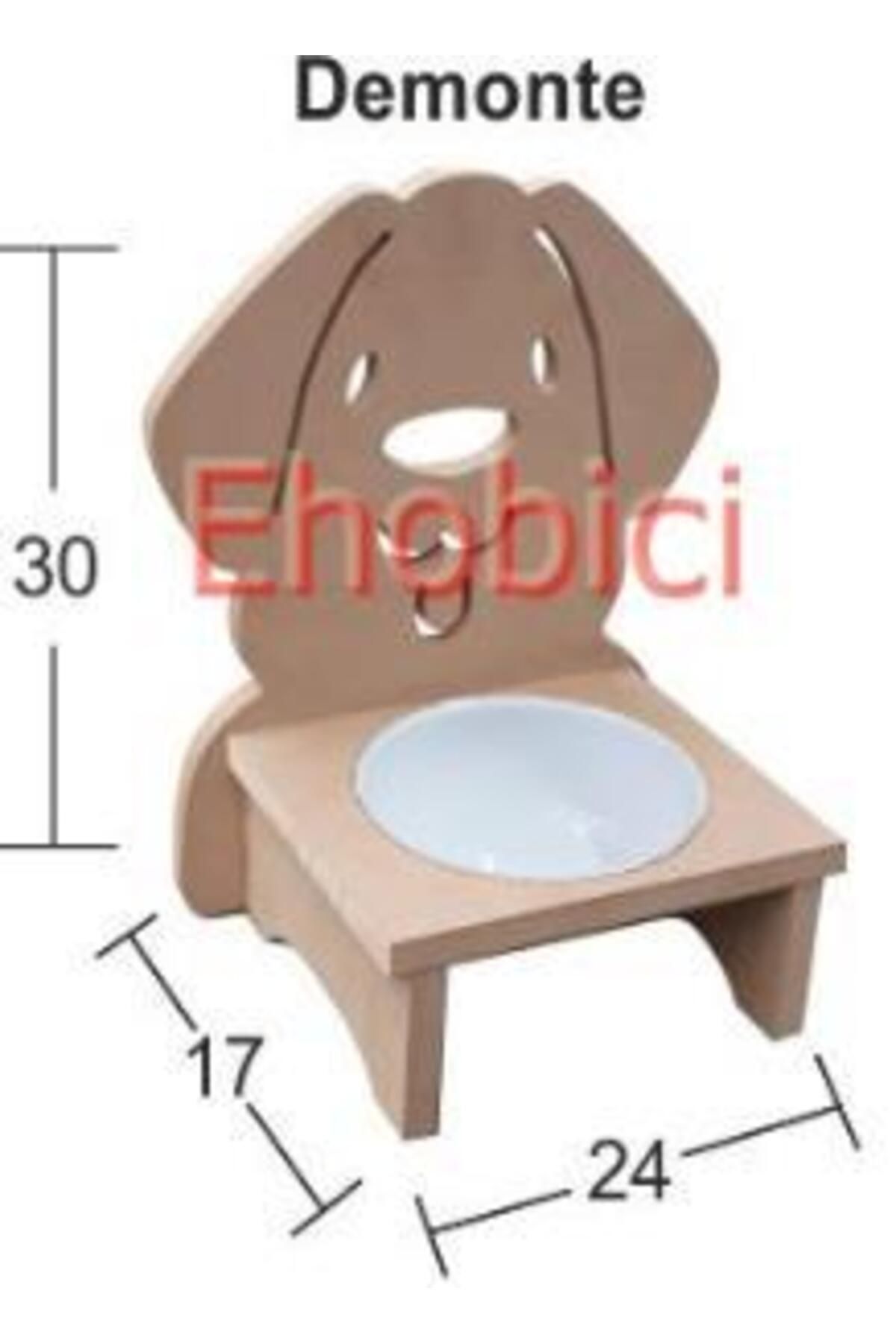 ehobici Ahşap Köpek Mama Kabı Tekli Mdf KM-08 Demonte