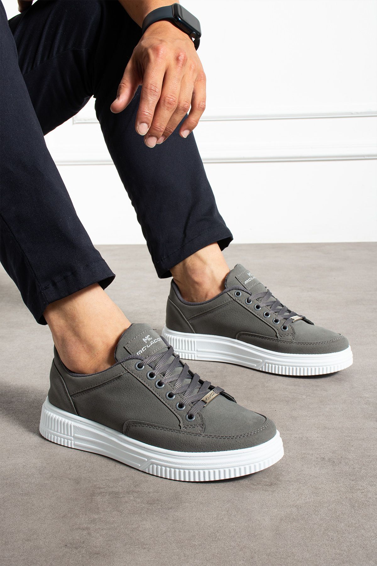 MCLACOS Erkek Sneaker Günlük Spor Ayakkabı Yüksek Taban Füme - Rahat Tasarım Q5