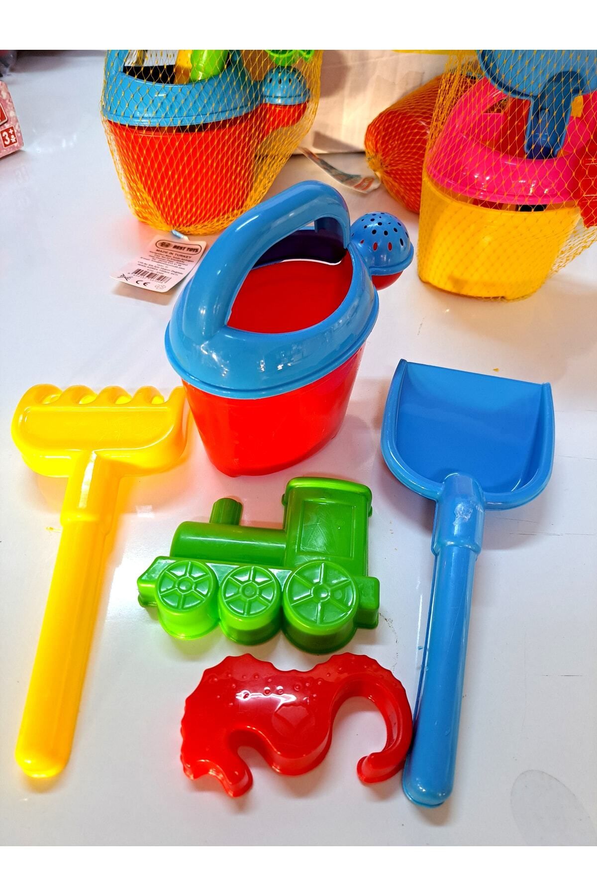 AboutThePerfect Renkli çocuk bahçe ve plaj seti, 5 parça, kum kazma, sulama ve bahçıvan araçları