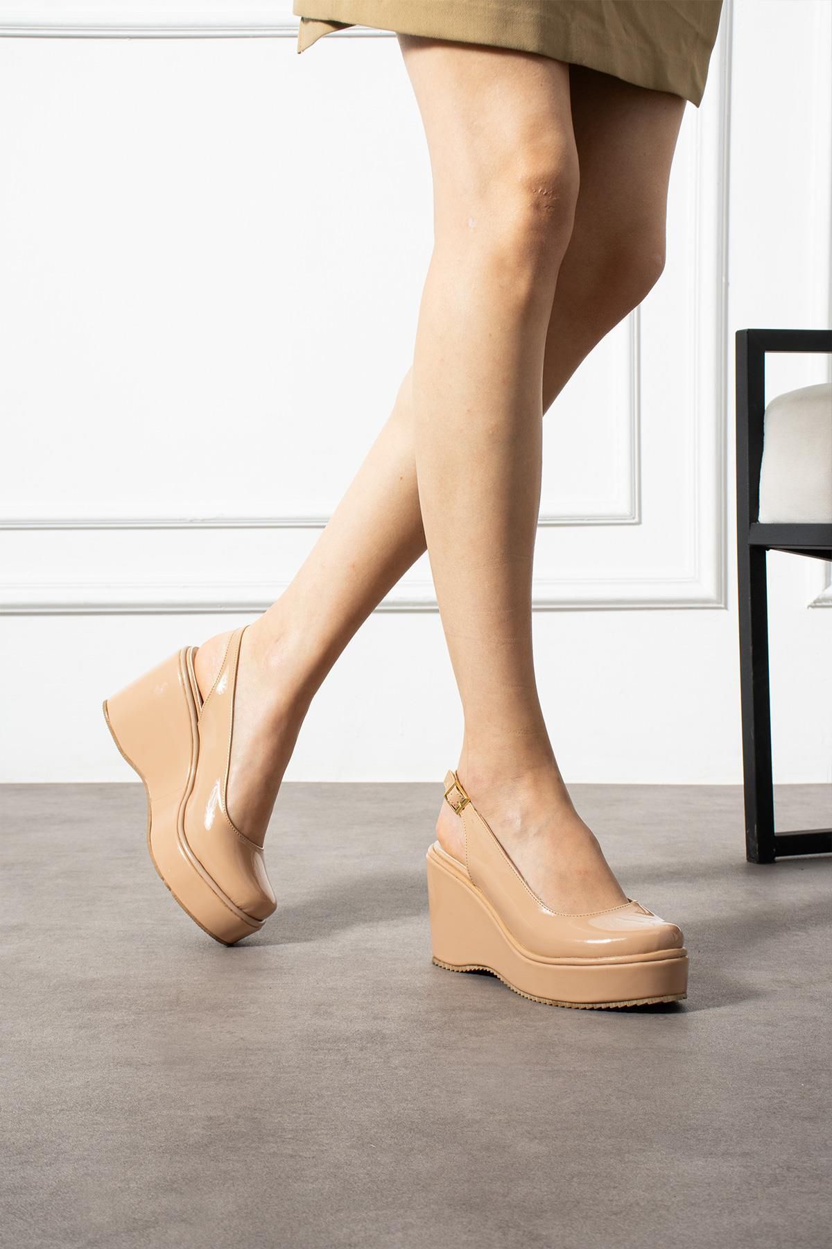 ZENNESHOES Esta Dolgu topuklu Açık Kemerli kadın ayakkabı