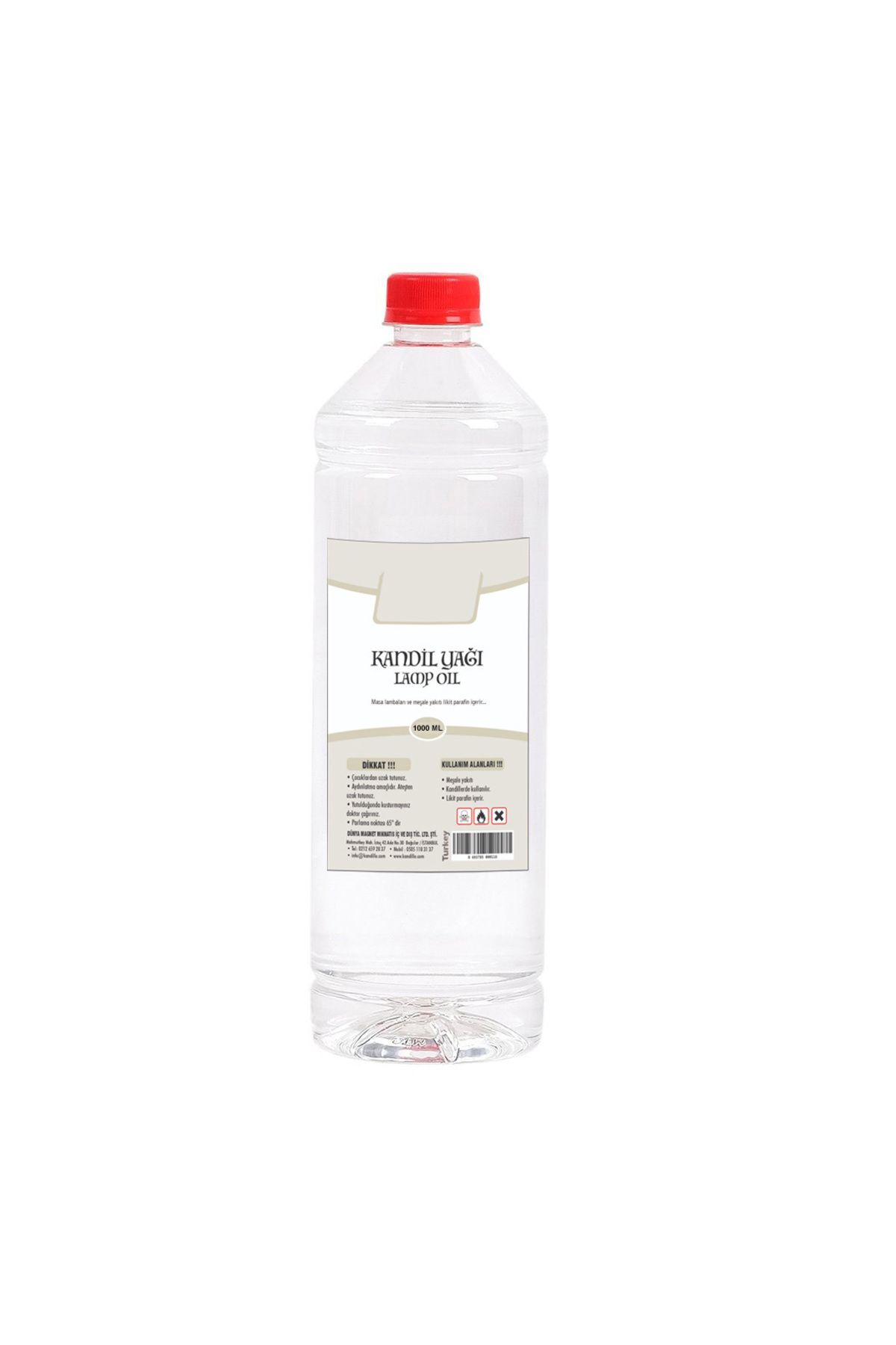 DEKORANLA Şeffaf Kandil Yağı, İç Mekan, 1 Litre, Gaz Lambası İçin Doğal Yağ