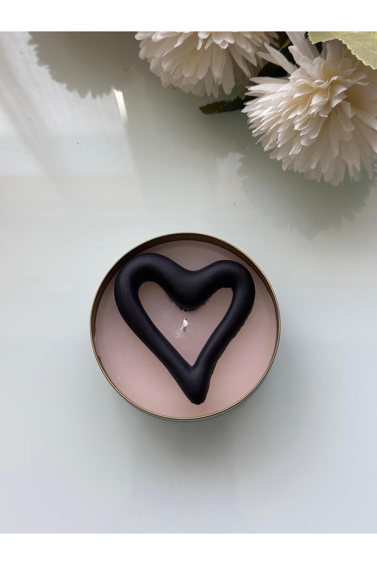 BalibeeCandle Metal Kutuda Kalpli Hediyelik Mum 1 Adet
