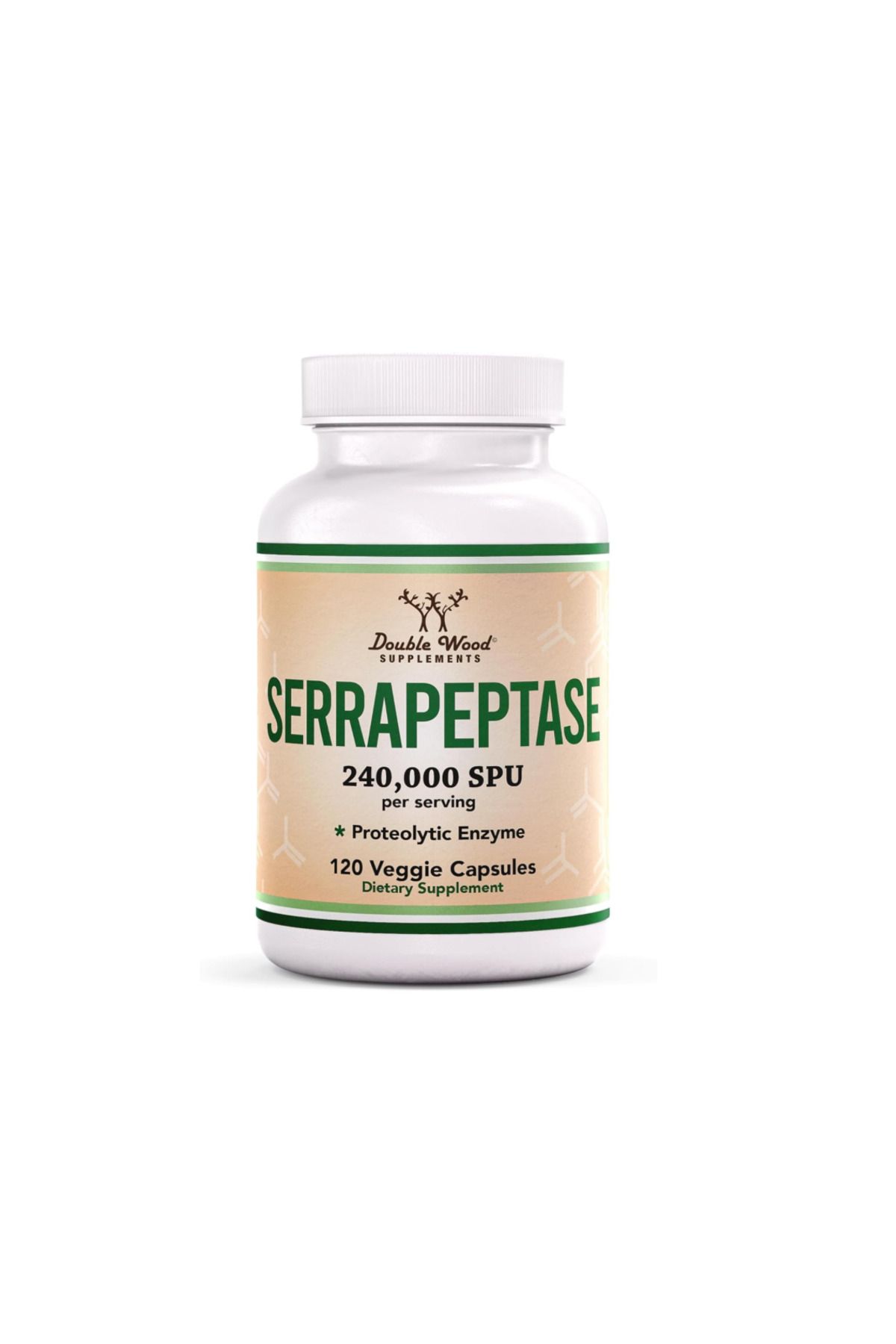 DOUBLE WOOD , Serrapeptase 240,000 Spu 120 Veggie Caps