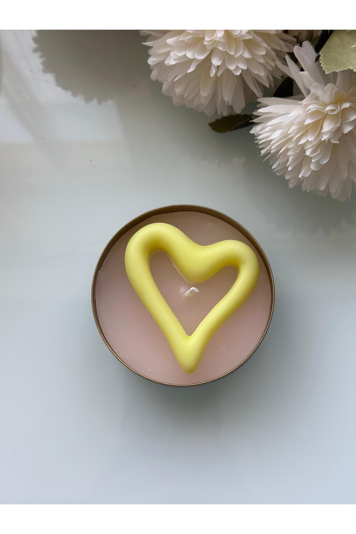 BalibeeCandle Metal Kutuda Kalpli Hediyelik Mum 1 Adet
