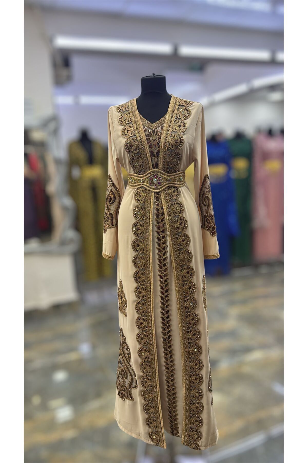 MODA Yöresel Kadın Kemerli Düğün Kaftan Abiye