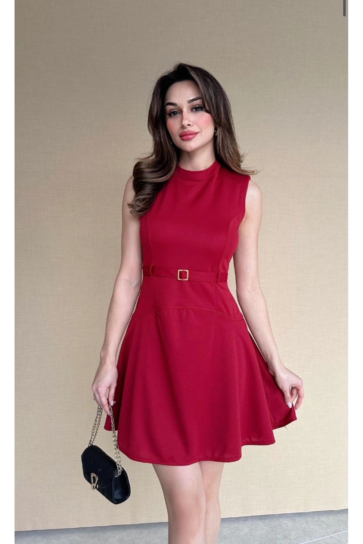 MAMMY BORDO RENK MİNİ ELBİSE