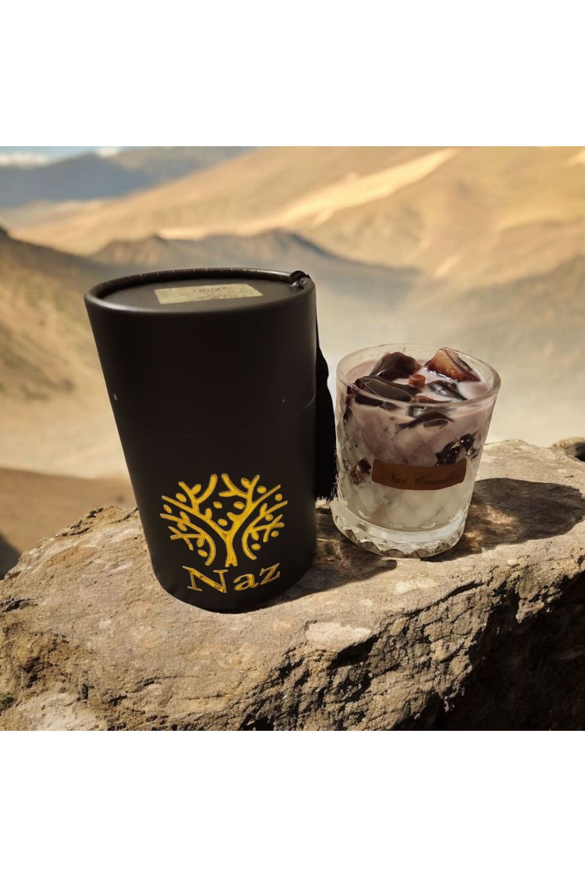 DEKORANLA Doğal Soyawax Mum, Truva Blanc Amber, 310g, Kahverengi, Eşsiz Kokulu ve Sıcak Atmosfer