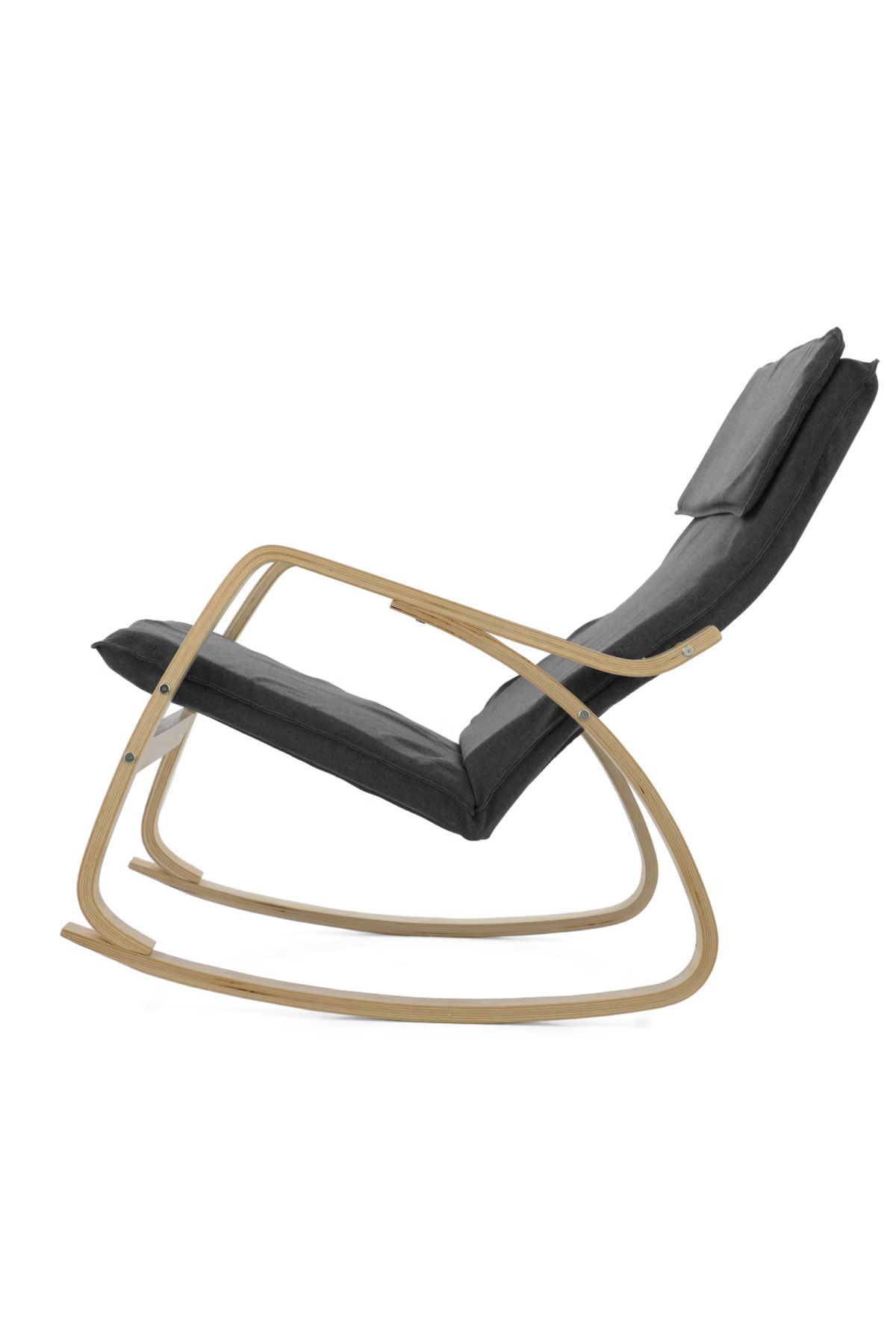 Kiwari-Ergo rocking chair, footrest, metal frame, 94x63x87 cm, polyester, removable cover, Dark Grey 13