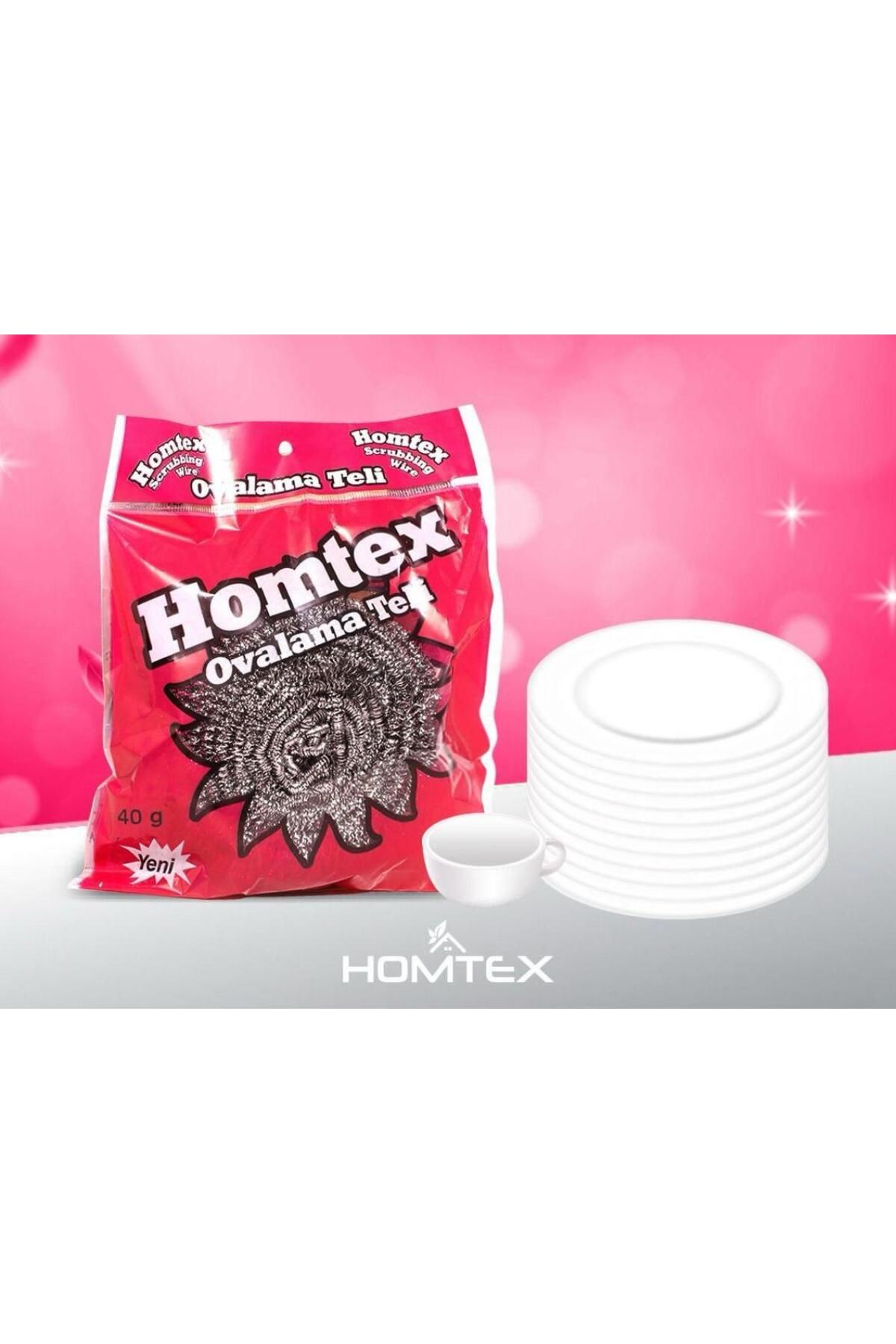HOMTEX paslanmaz bulaşık ovma teli 40 gr 10 lu paket 10x40 gr