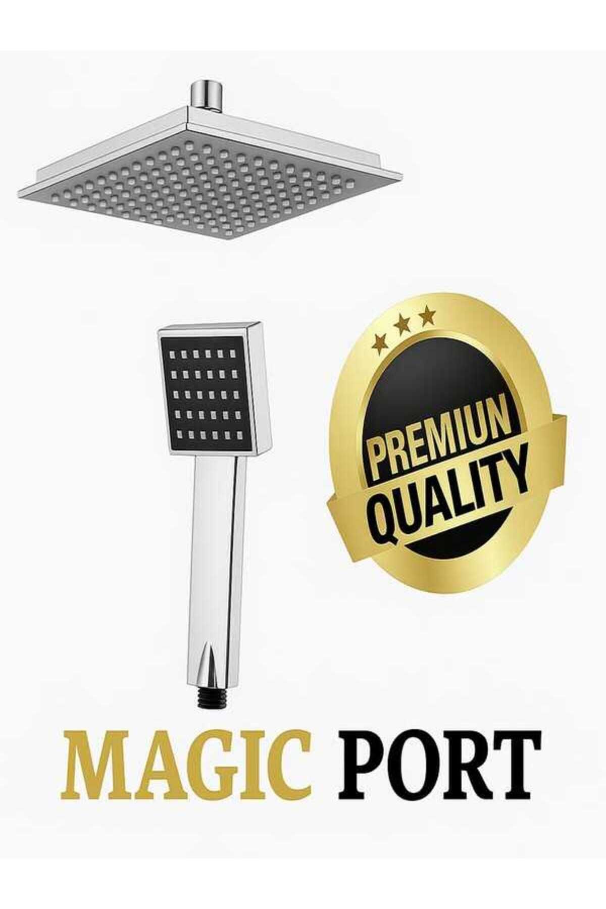 MAGIC PORT KARE TEPE YAĞMURLAMA ROBOT LÜXS DUŞ SETİ TEPE VE EL DUŞU VE JOYİSTİK TAKIMI MAGIC PORT