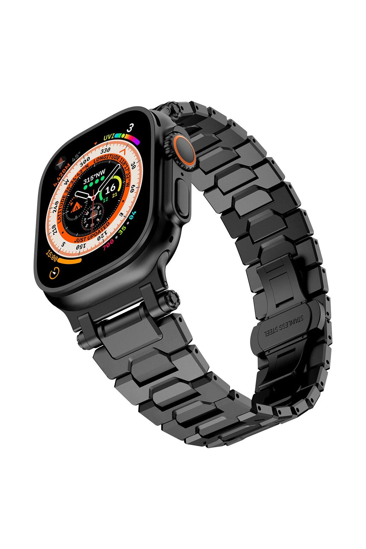 PSGT Apple Watch Uyumlu 42-44-45-46-49 mm Seri 1/2/3/4/5/6/se/7/8/10 ultra Çelik PremiumFit Loop Kordon