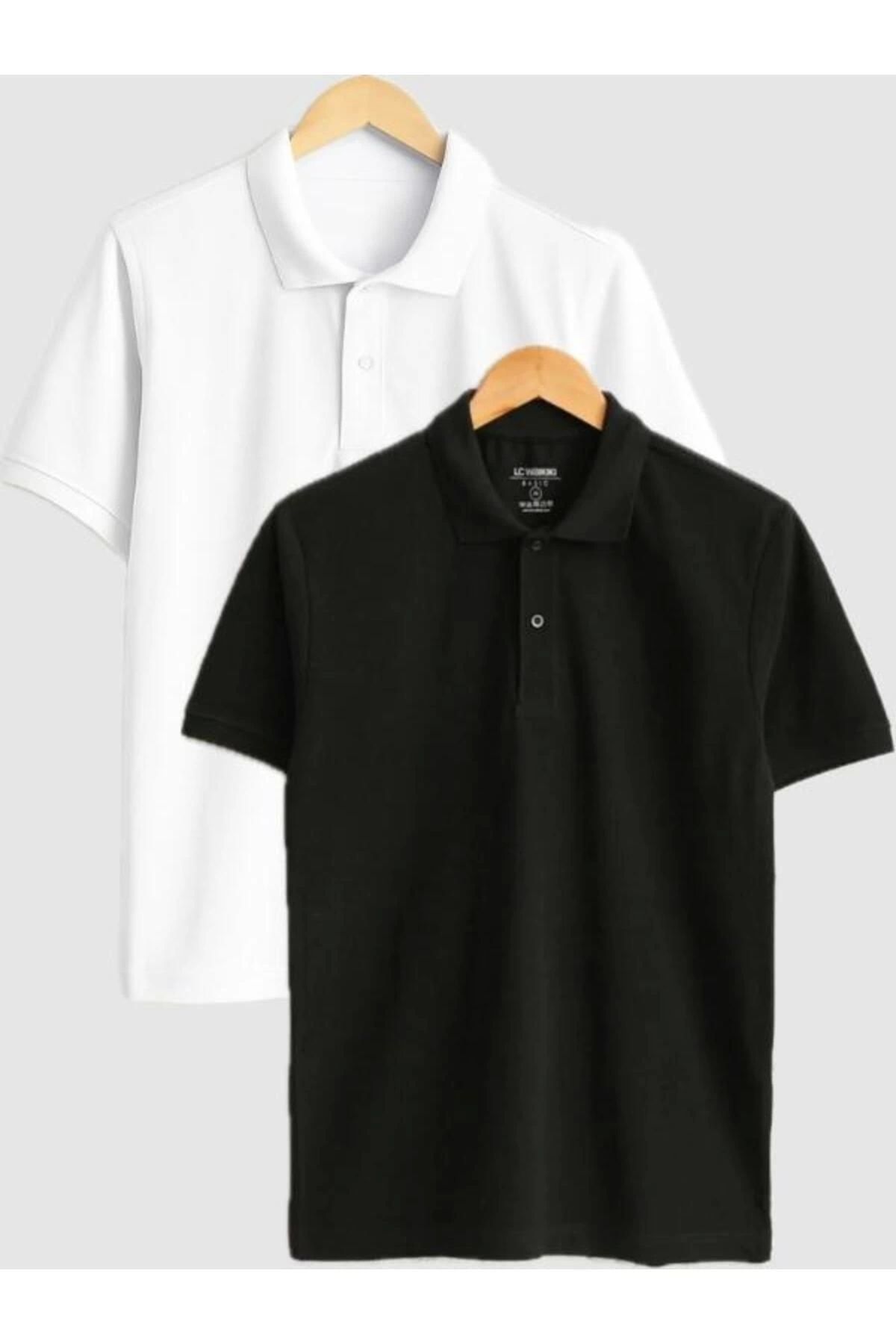 Store 2'li Avantajlı Your Fashion Style'dan Erkek Lacivert Tişört Polo Yaka Kısa Kollu Basic Pike