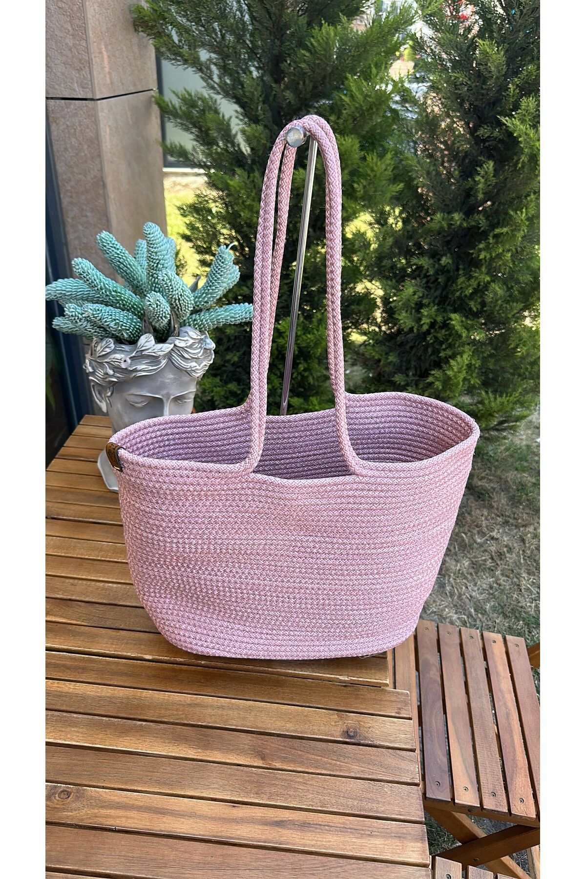 DOLCE QUEEN Kadın Günlük Omuz Askılı Jüt Hasır Çanta