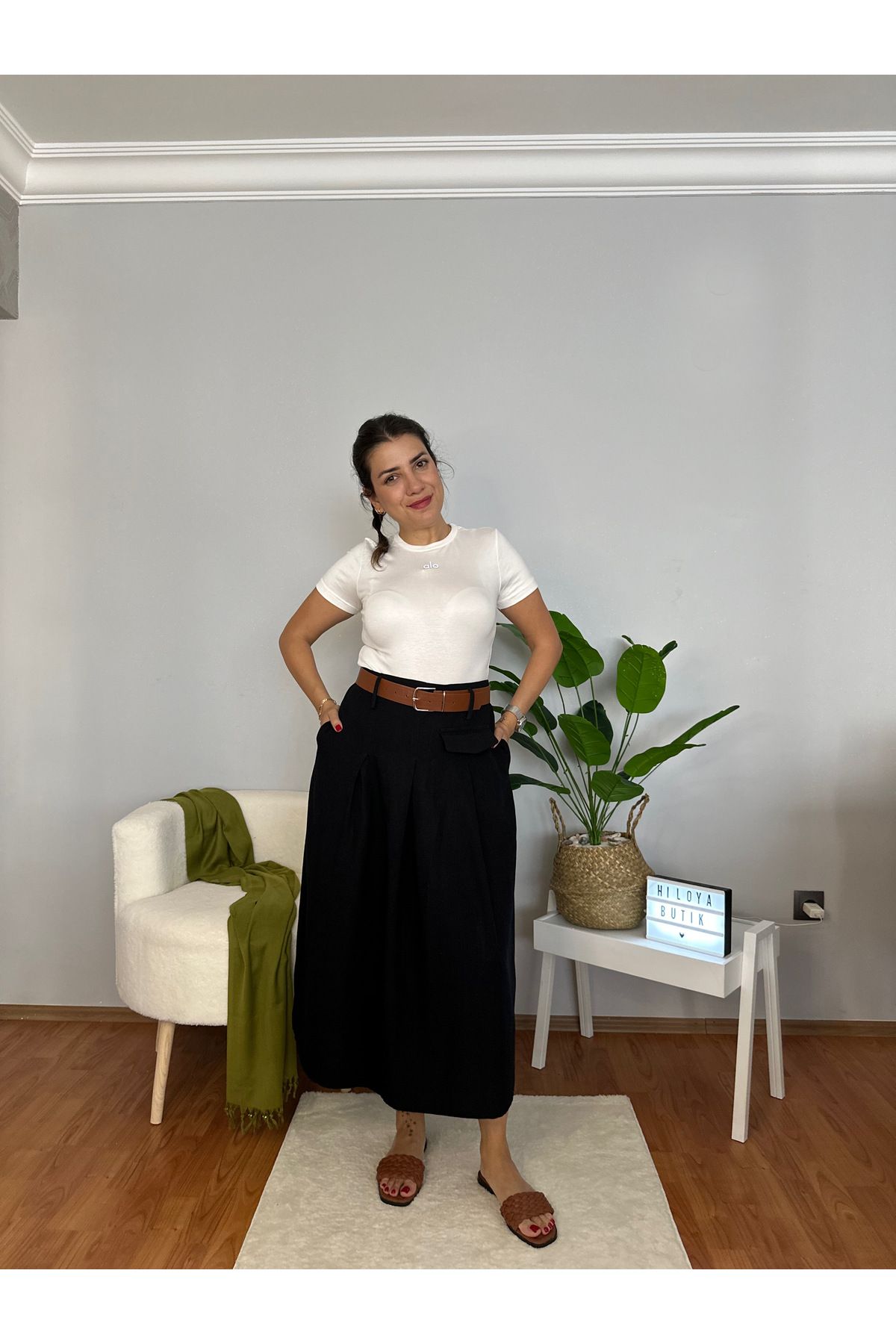 HİLOYA CASEY %100 PAMUK ETEK SİYAH