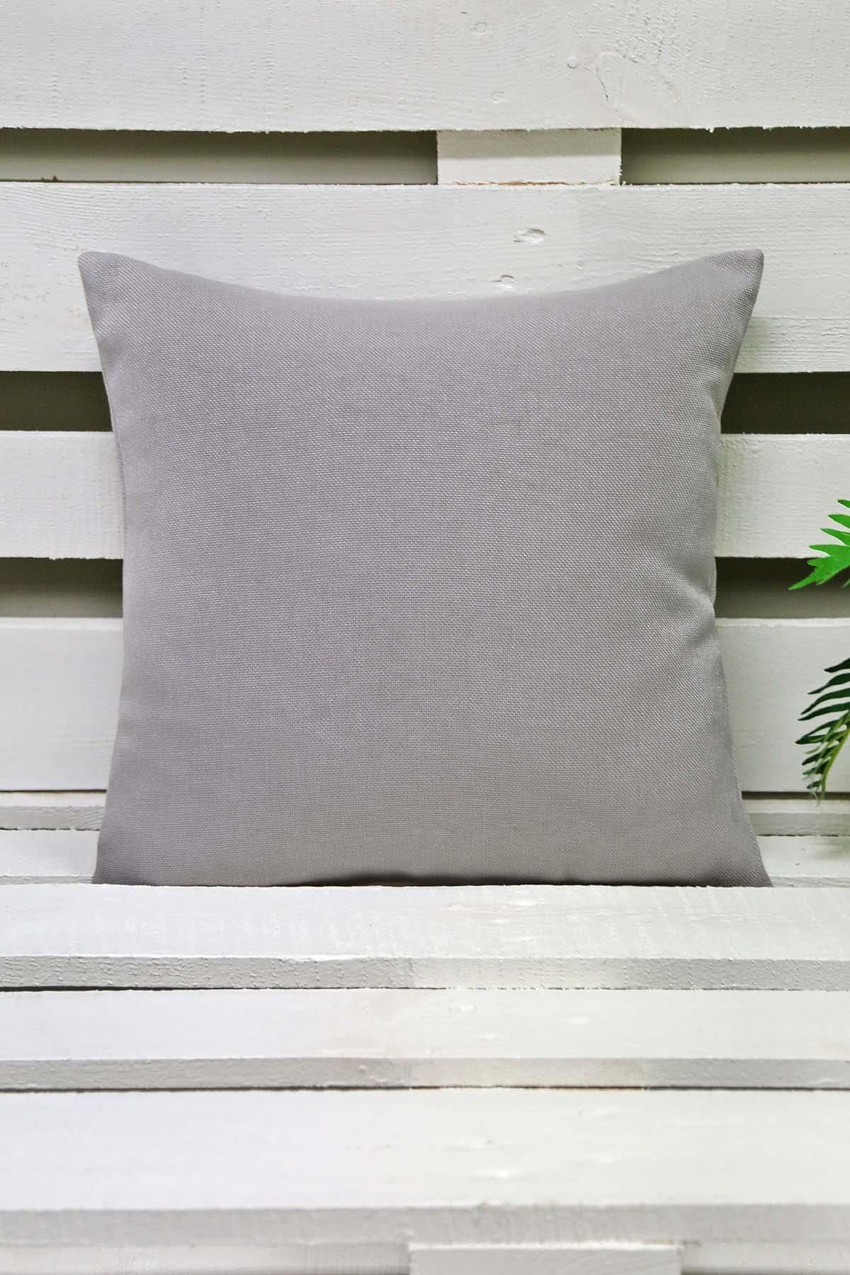 DEKORANLA Açık Gri Keten Kırlent Kılıfı 50x50 cm, şık ve hafif dekoratif seçenek