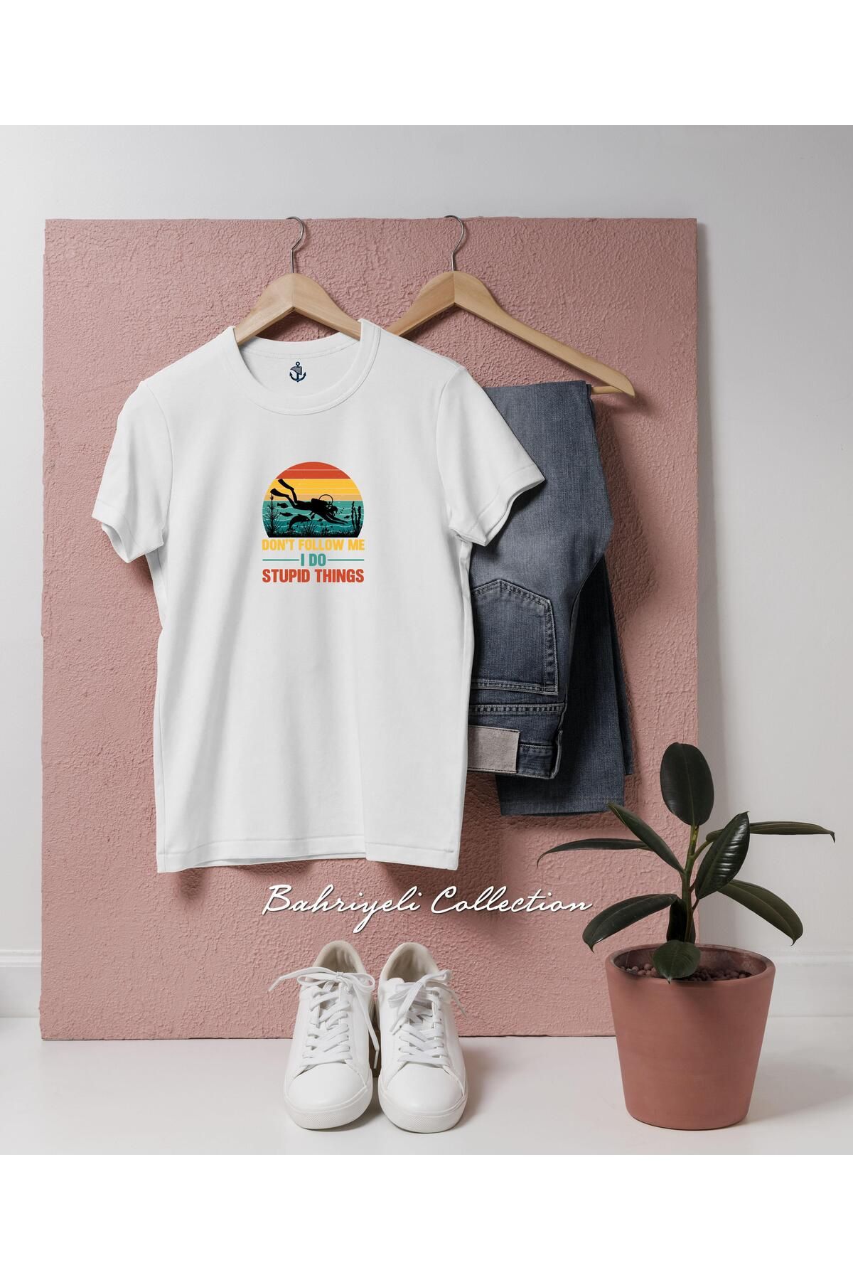 bahriyeli.jpeg Oversize Dont Follow Me I Do Stupid Things Tasarımlı Unisex T-Shirt