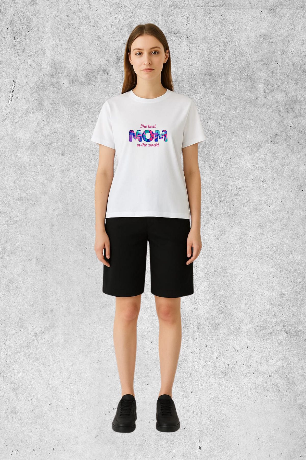 MOLICO BASİC unisex sıfır yaka kısa kollu BEST MOM baskılı tshirt