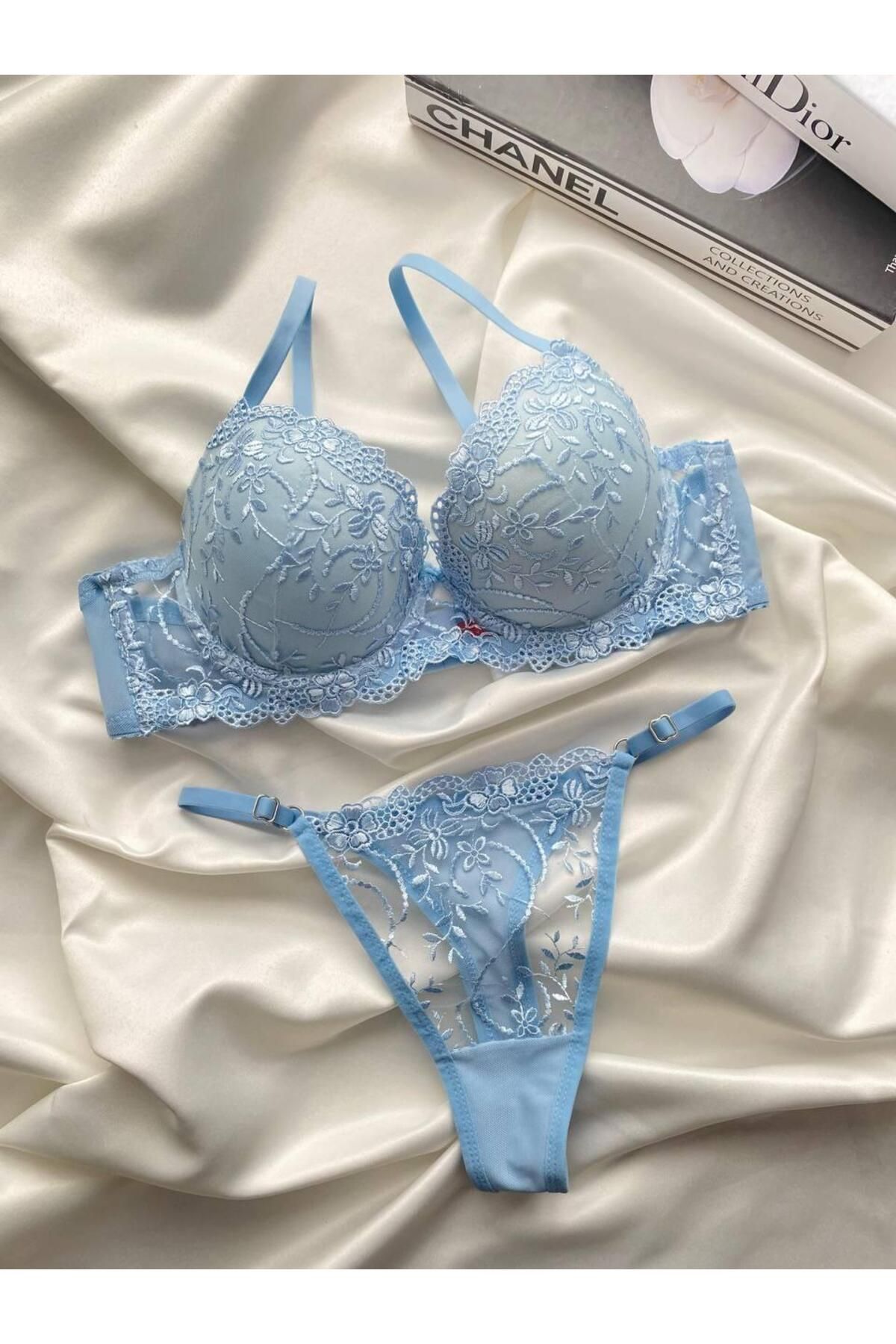 CES'Y LİNGERİE ÇITIR DESTEKLİ PUSH-UP BALENLİ SEKSİ GÜNLÜK ŞIK SÜTYEN TAKIM
