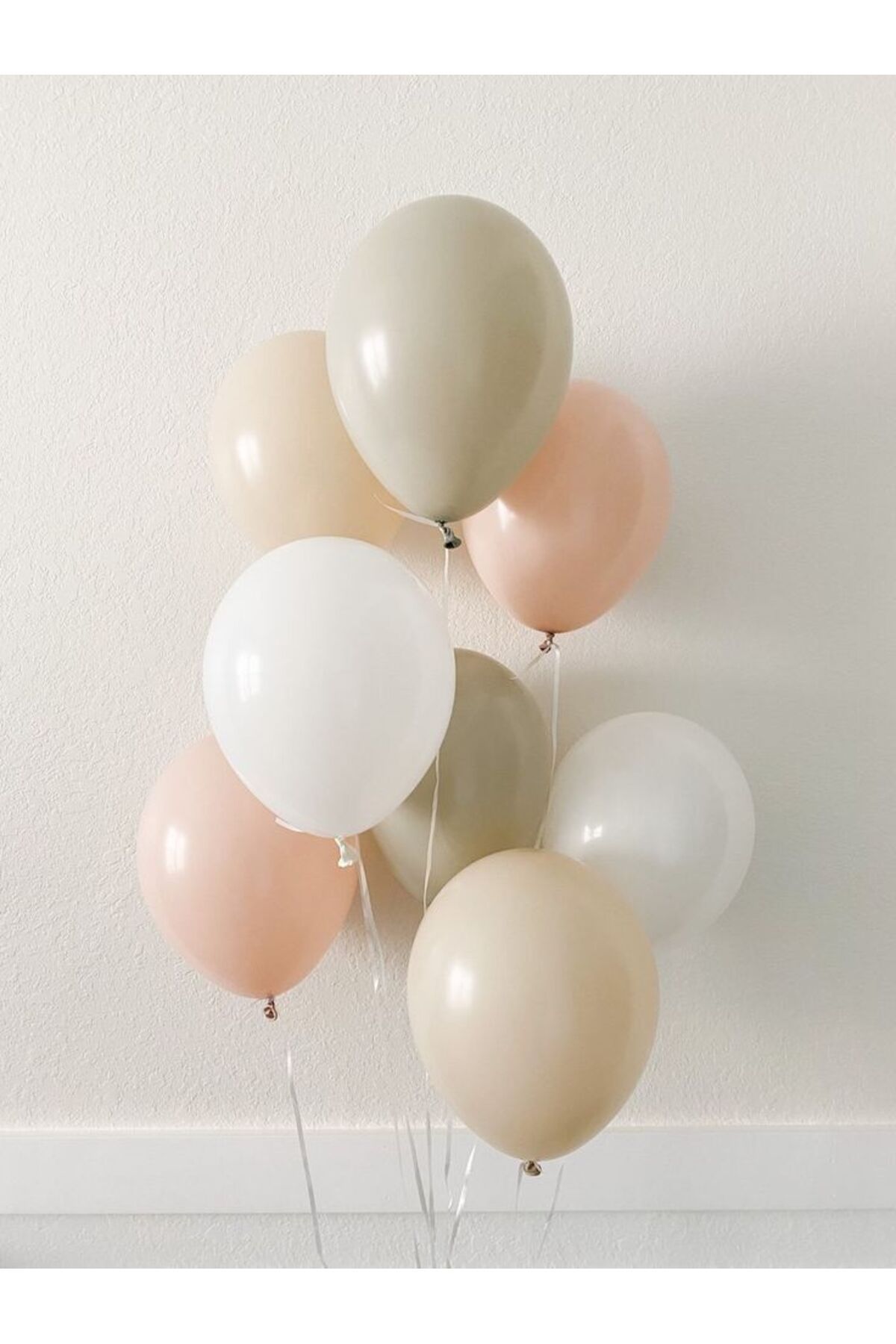 PartyPoo 3 Adaçayı 3 Deniz Kumu 2 Somon 2 Beyaz Pastel Balon Seti – Doğum Günü, Parti ve Dekor Süsleri