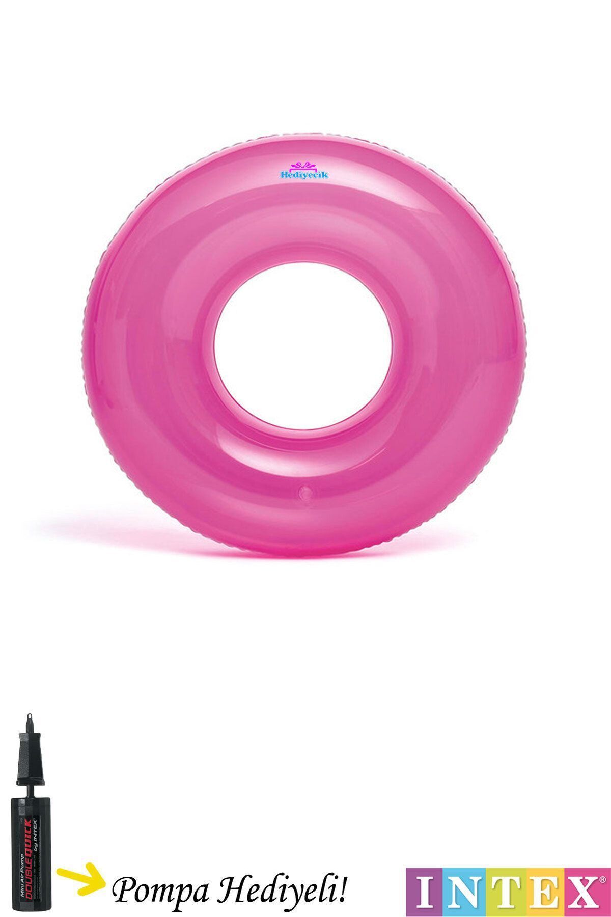 AboutThePerfect Şeffaf ve pembe havuz ve deniz simiti, 76 cm, eğlence dolu anlar için ideal!