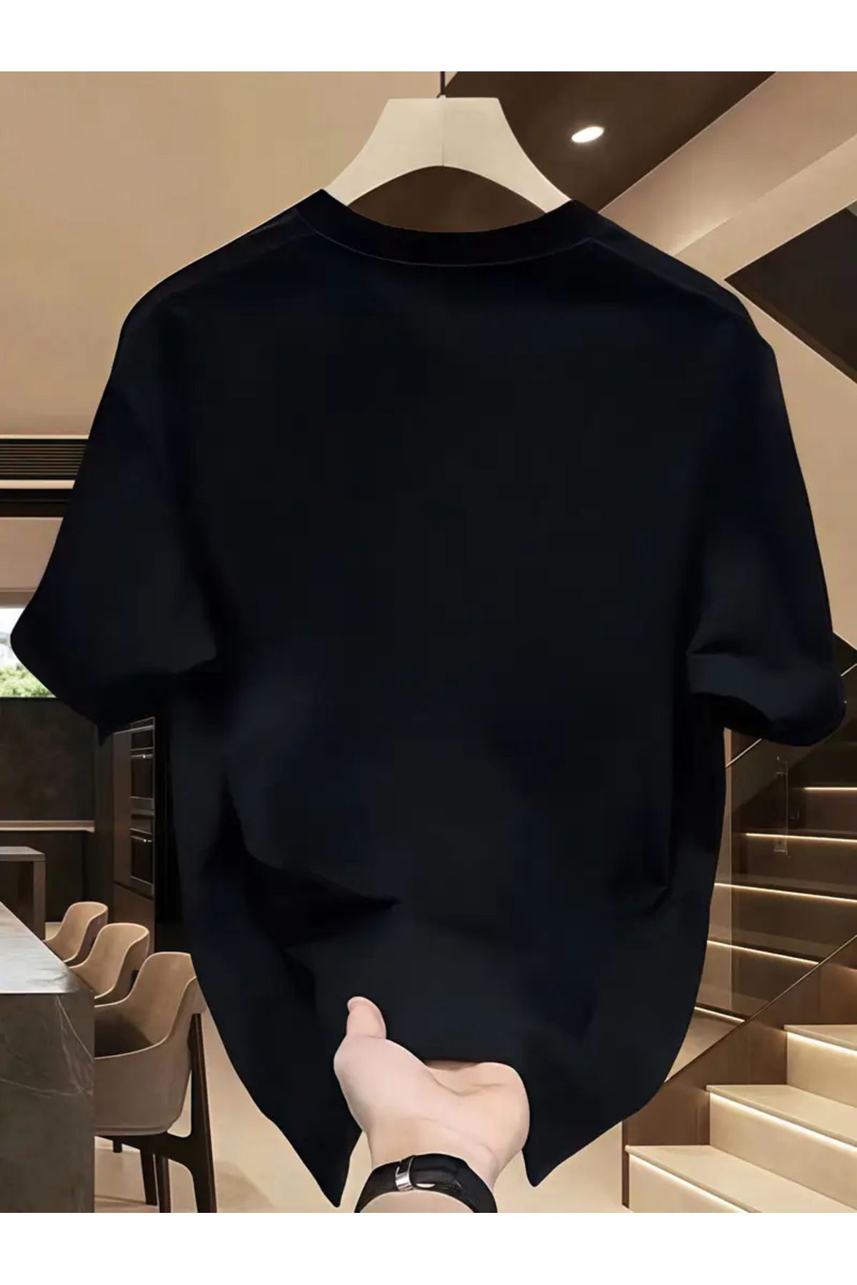 CLASİVA Hilal Yıldız Baskılı Oversize Bisiklet Yaka T-shirt
