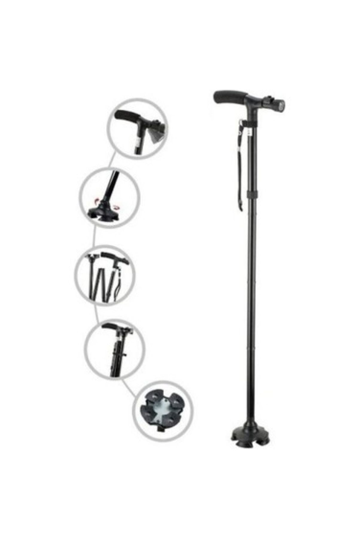 pazarella Hareketli Led Işıklı Katlanır Baston