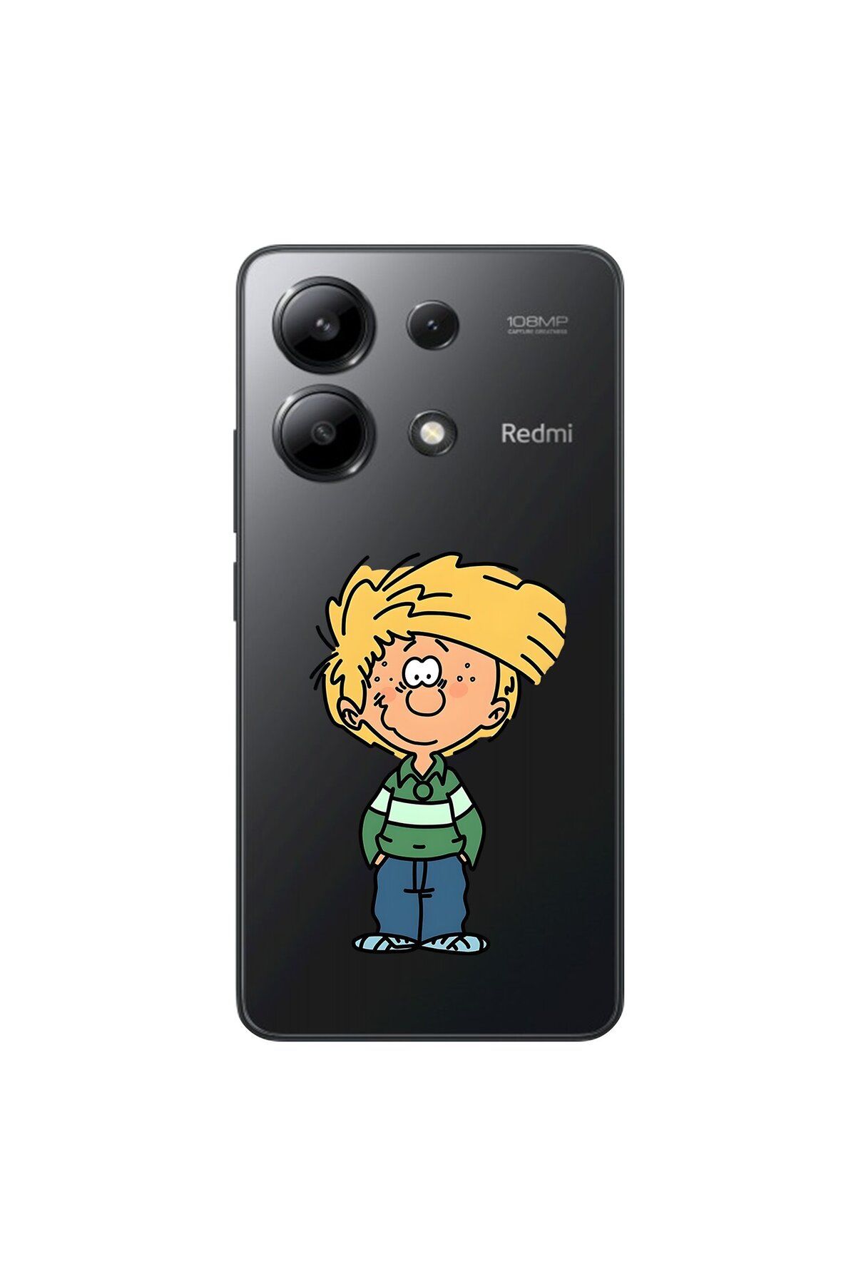 Dali Design Xiaomi Redmi Note 13 Uyumlu Şeffaf Kılıf Cartoon 2 Tasarımlı