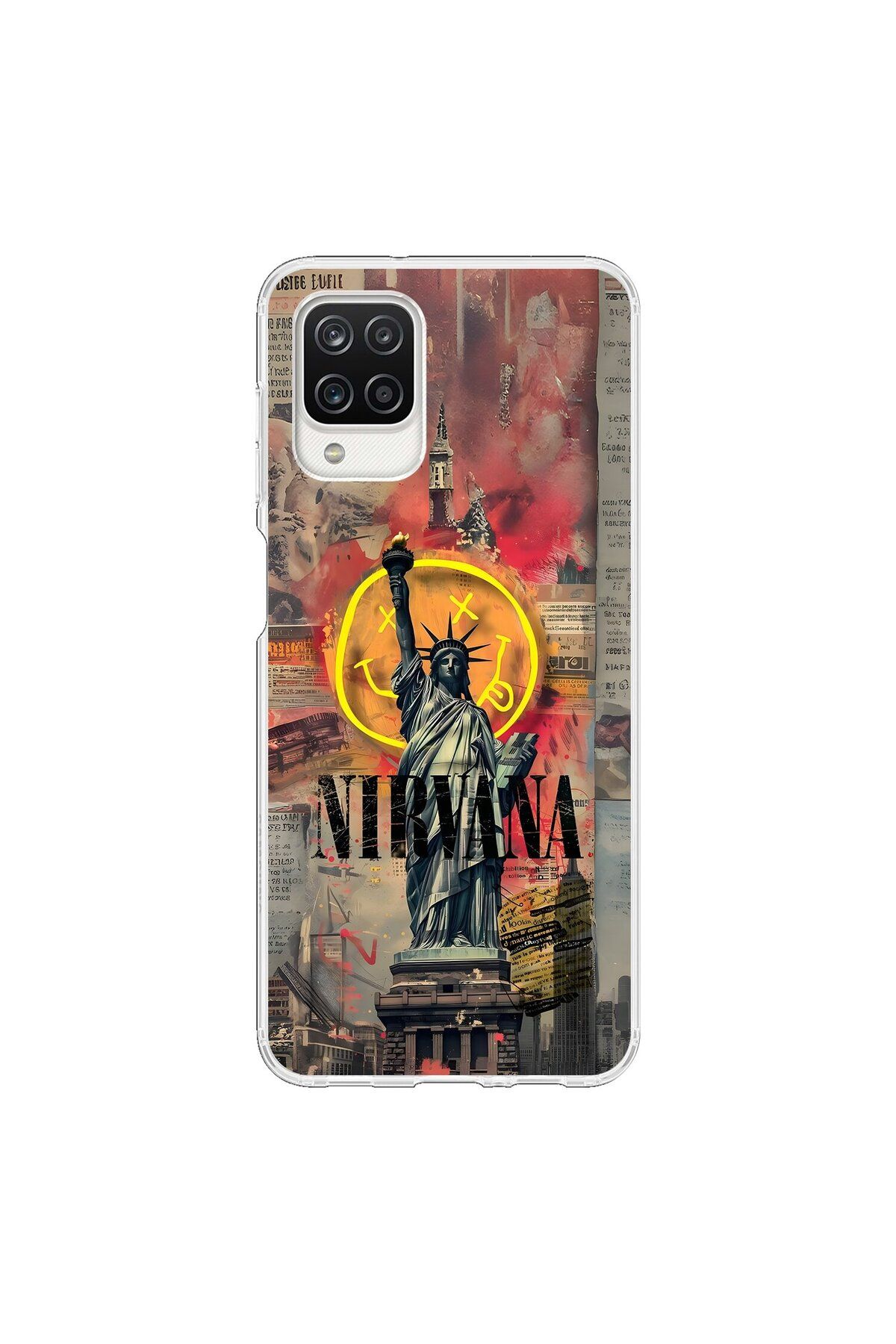 Dali Design Samsung Galaxy A12 Uyumlu Şeffaf Kılıf Aesthetic 3 Tasarımlı