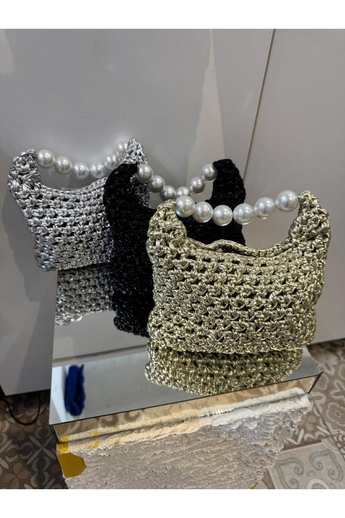 Renkat Handmade İncili El Çantası