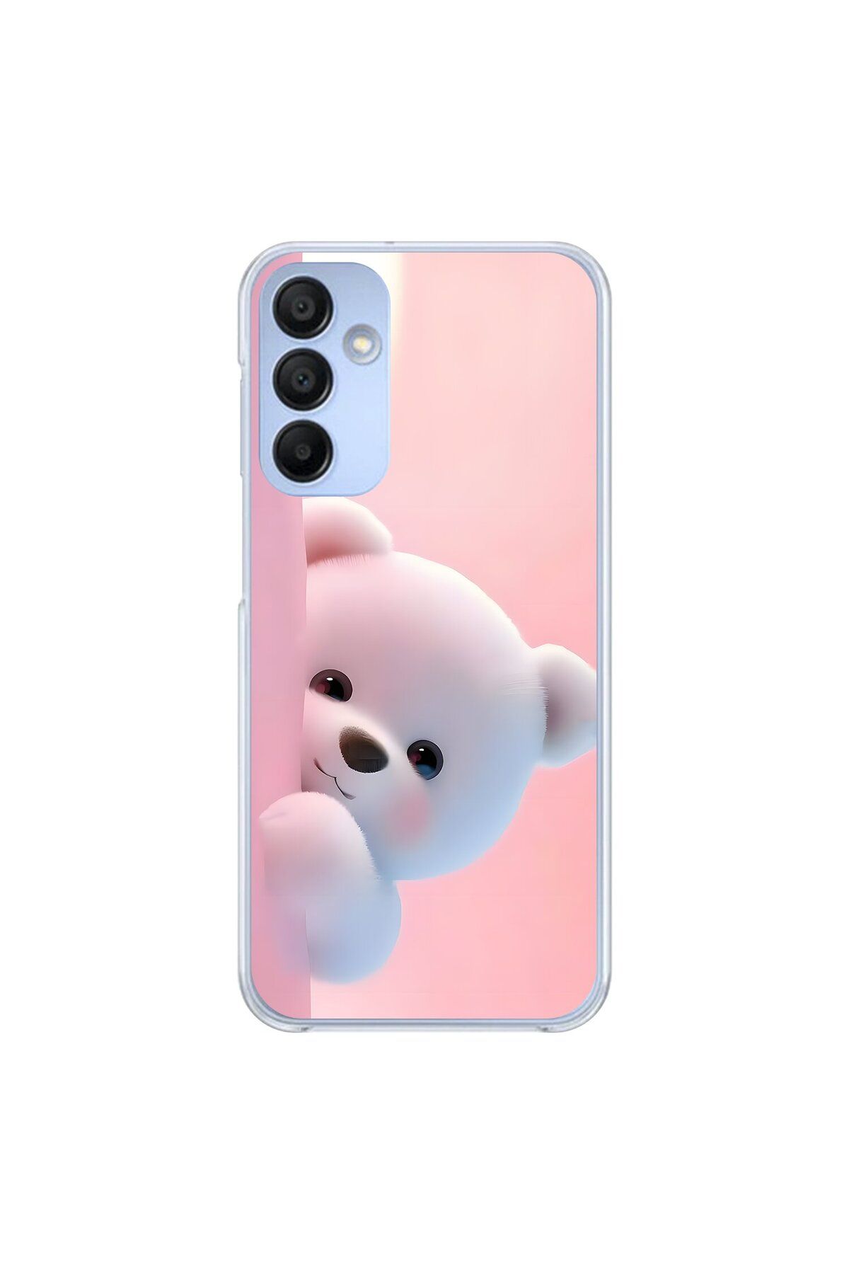 Dali Design Samsung Galaxy A15 Uyumlu Şeffaf Kılıf 1 Peluş Ayıcık Tasarımlı