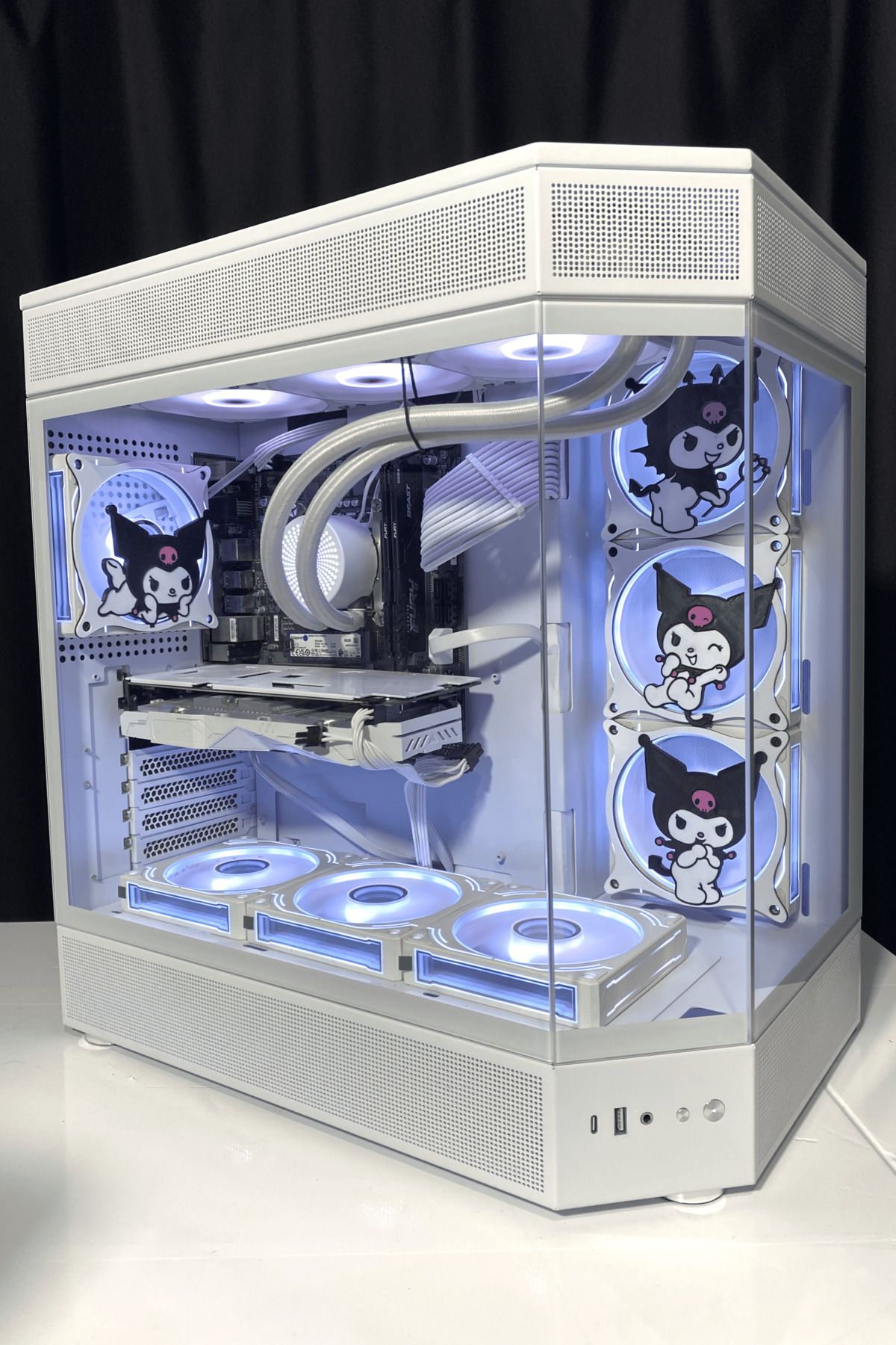 Caseybox Kuromi 120x120 Mm Oyun Pc Aksesuarı, Masaüstü Bilgisayar Dörtlü Fan Kapağı