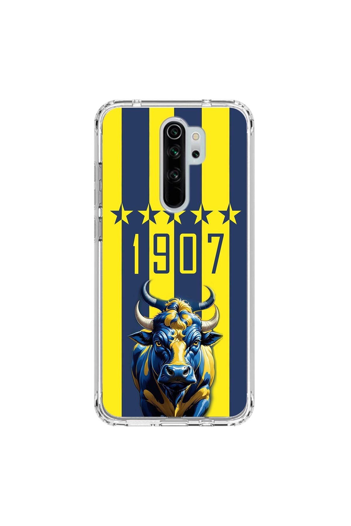 Dali Design Xiaomi Redmi Note 8 Pro Uyumlu Şeffaf Kılıf 1907 Boğa Tasarımlı