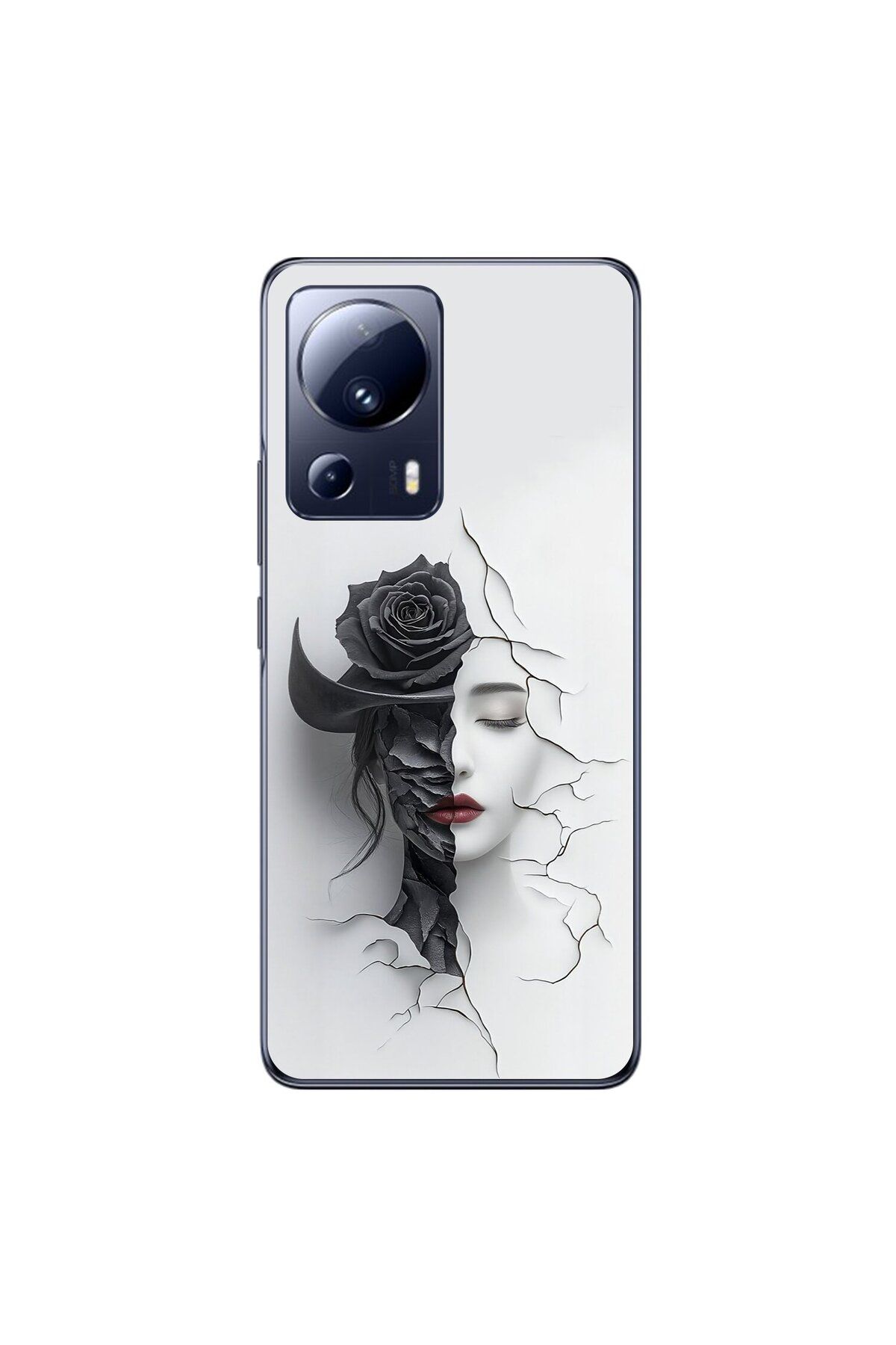 Dali Design Xiaomi Mi 13 Lite Uyumlu Şeffaf Kılıf Estetik Yüz 4 Tasarımlı