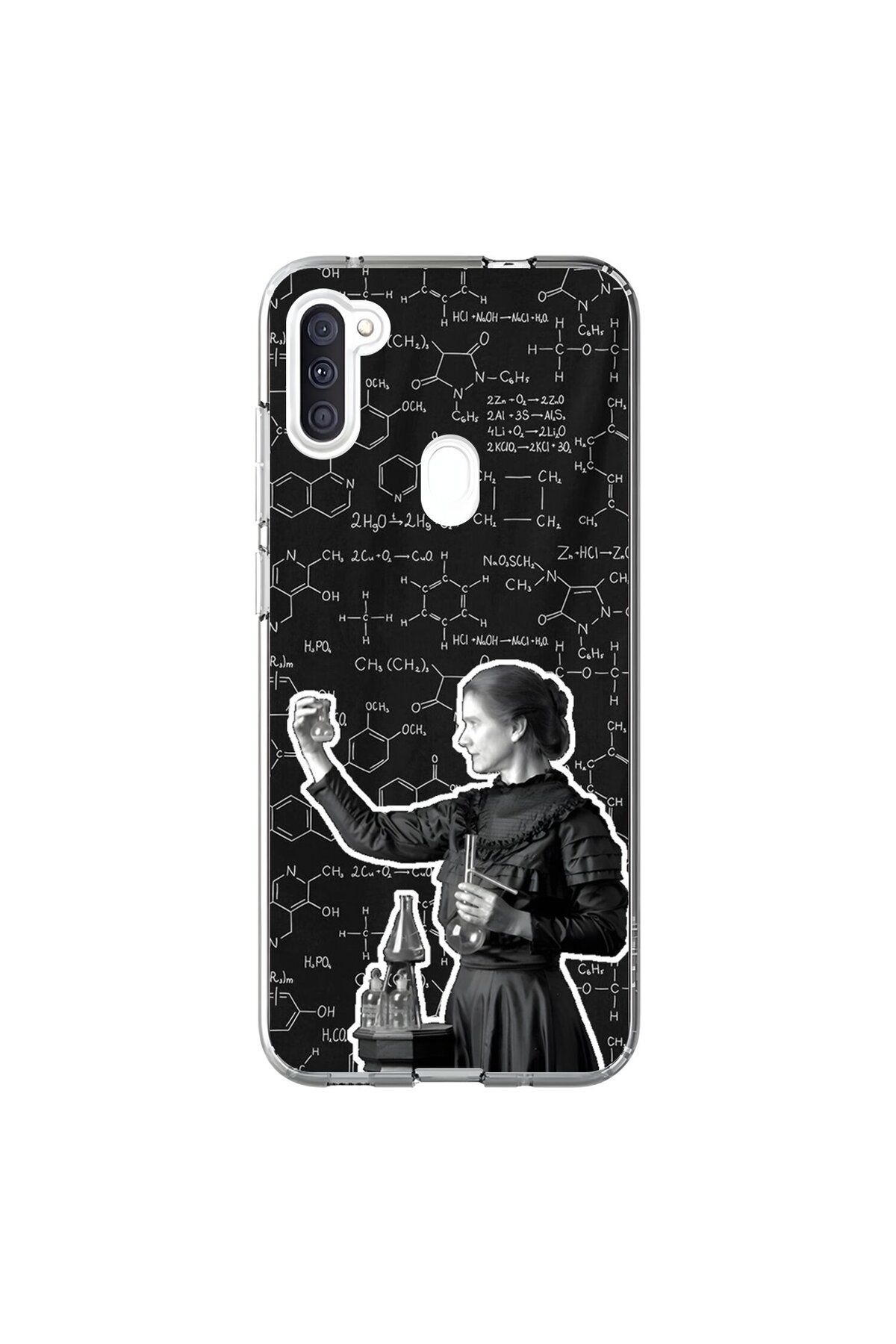 Dali Design Samsung Galaxy A11 Uyumlu Şeffaf Kılıf Marie Curie Tasarımlı