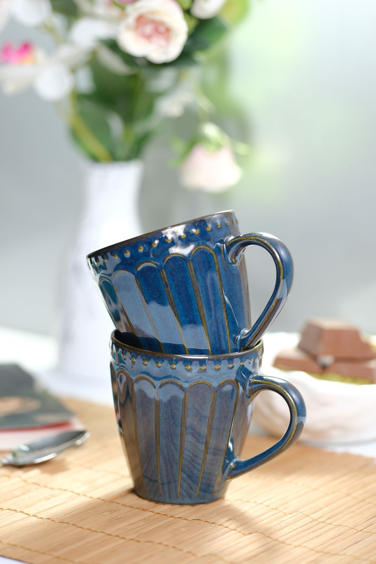 Porsellena Royal Mavi Porselen Mug Kupa 2li Set