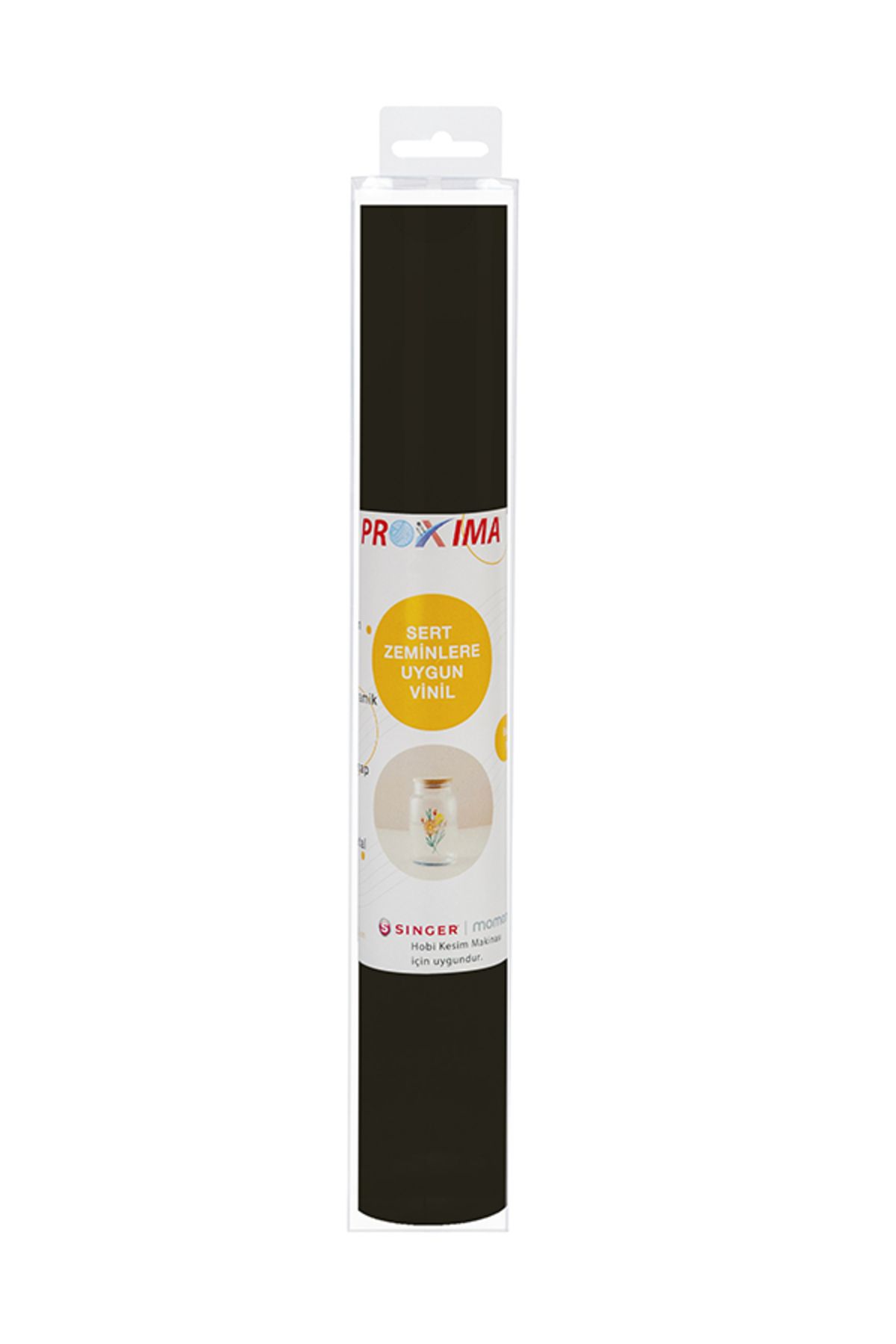 PROXIMA Sert Zemine Uygun Vinil 30x150 cm Siyah