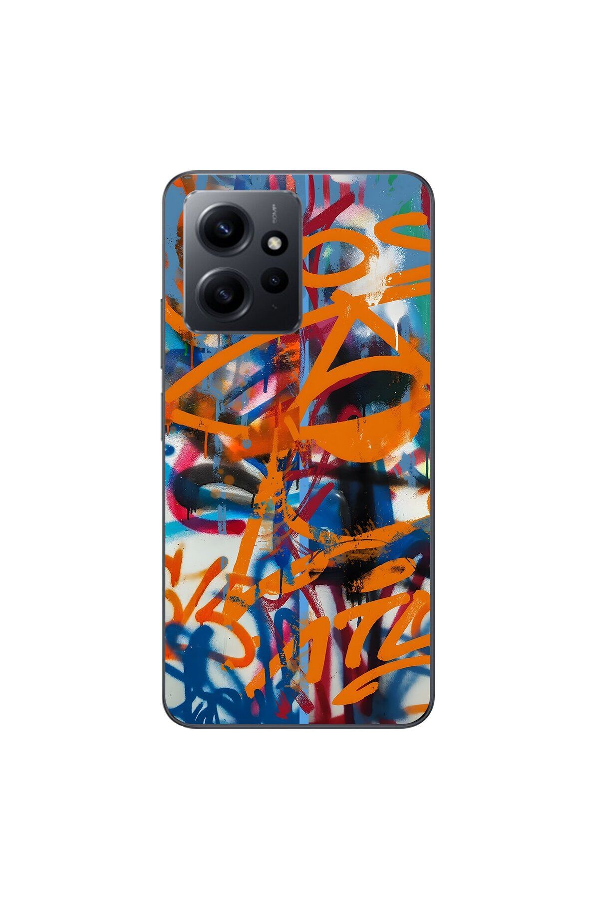 Dali Design Xiaomi Redmi Note 12 Uyumlu Şeffaf Kılıf Graffiti 2 Tasarımlı