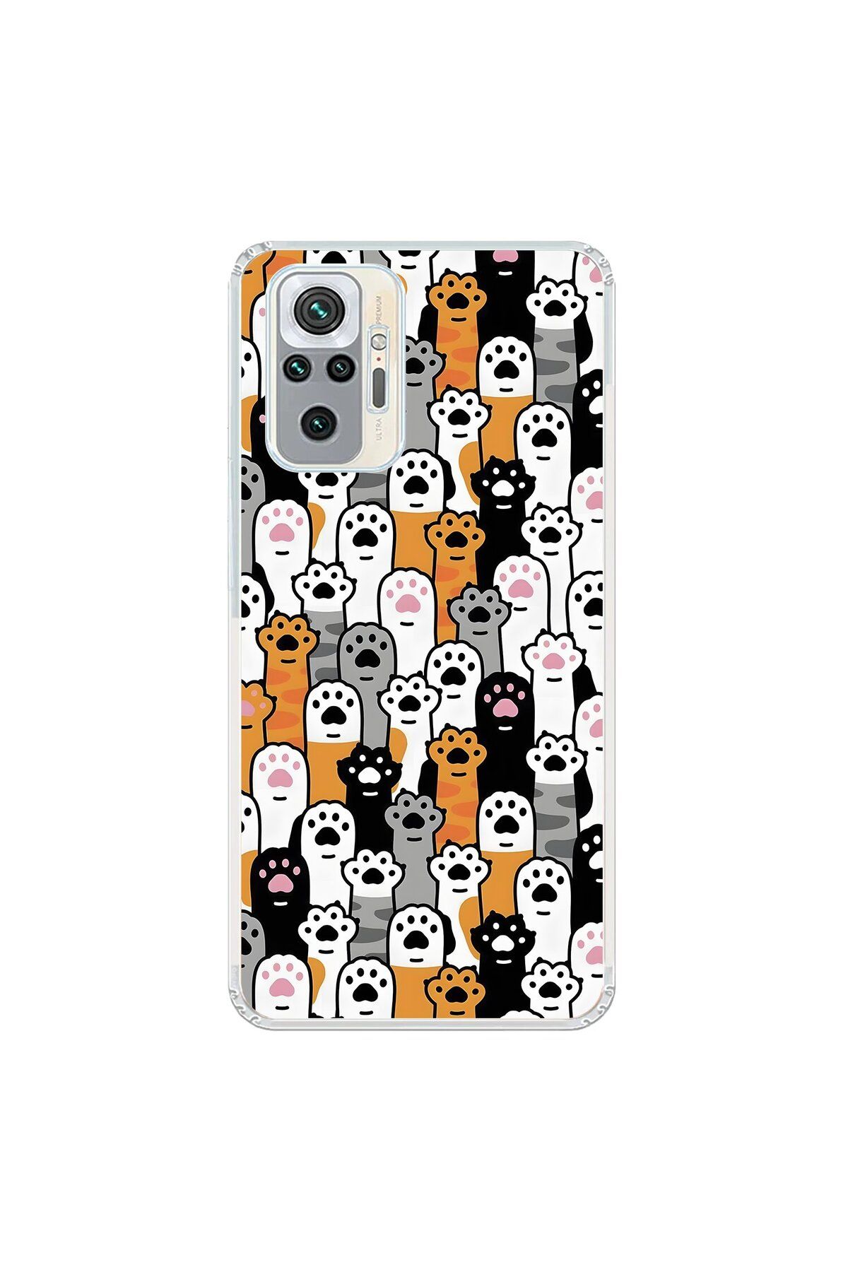 Dali Design Xiaomi Redmi Note 10 Pro Uyumlu Şeffaf Kılıf Kedişler 3 Tasarımlı