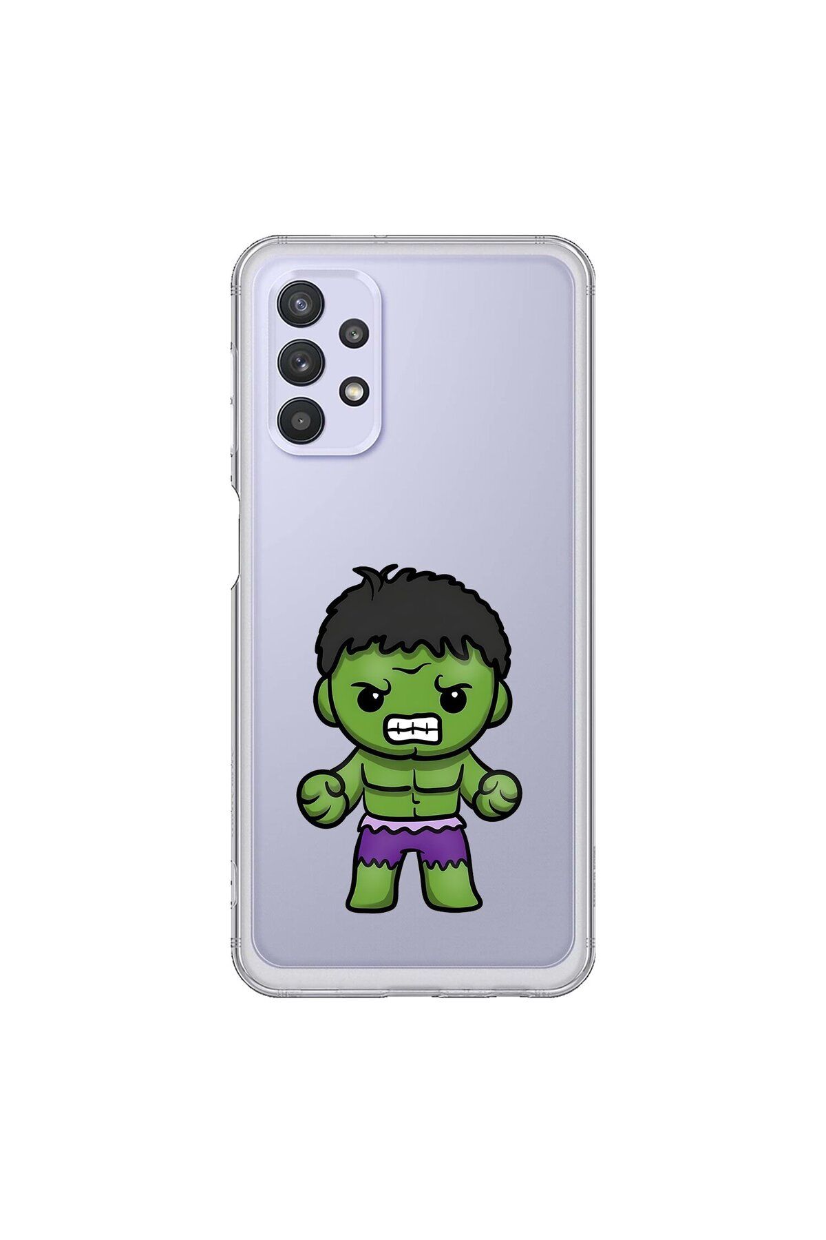 Dali Design Samsung Galaxy A32 Uyumlu Şeffaf Kılıf Chibi 3 Tasarımlı