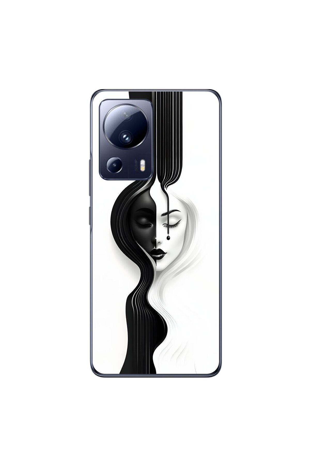 Dali Design Xiaomi Mi 13 Lite Uyumlu Şeffaf Kılıf Estetik Yüz 3 Tasarımlı