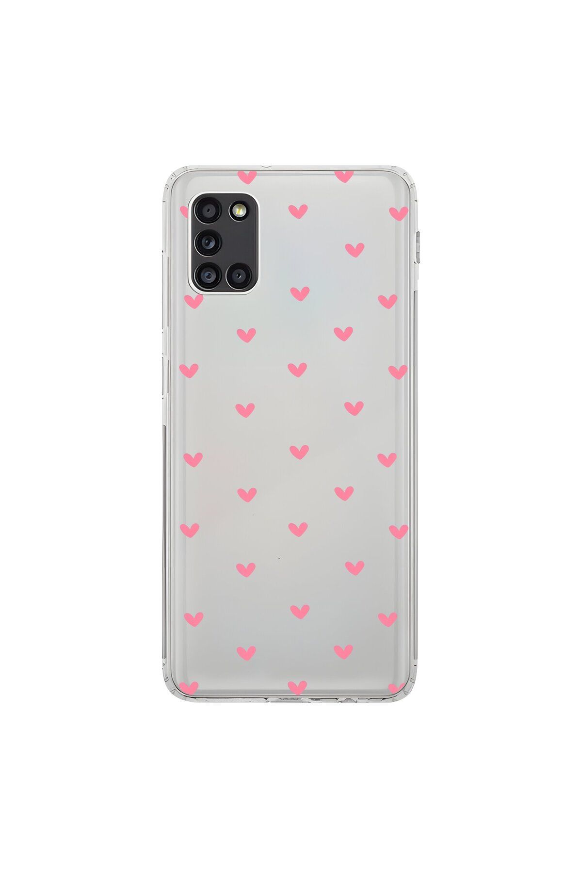 Dali Design Samsung Galaxy A31 Uyumlu Şeffaf Kılıf Şeffaf Kalp 1 Tasarımlı