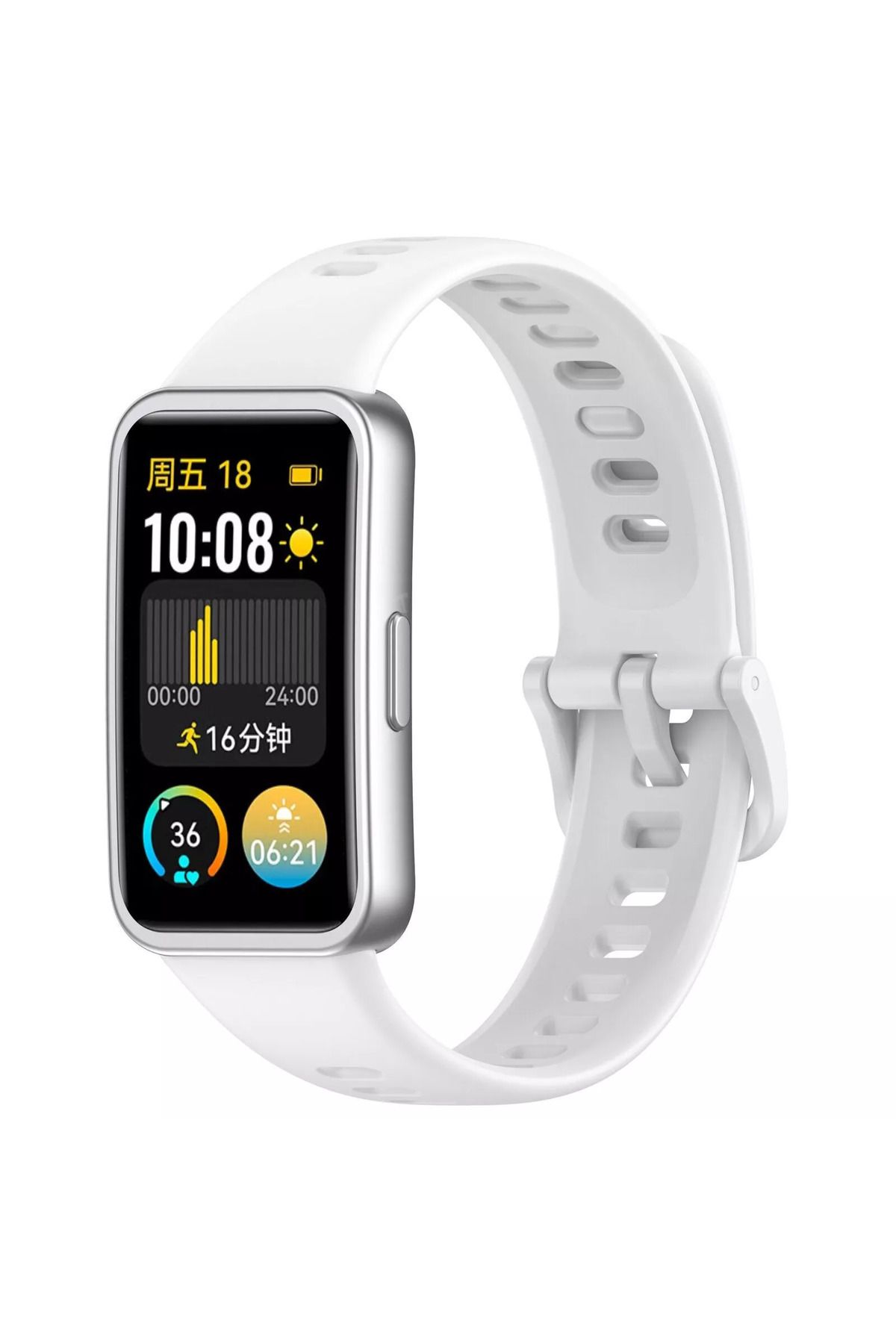 Novatis Huawei Band 8 / Band 9 / Band 10 Uyumlu Silikon Kordon Metal Pim ve Tokalı Soft Kayış