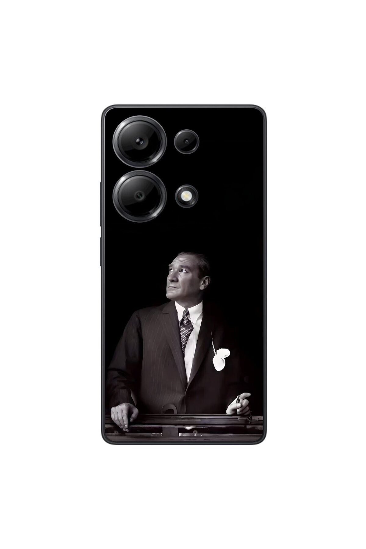 Dali Design Xiaomi Redmi Note 13 Pro Uyumlu Şeffaf Kılıf Atatürk 3 Tasarımlı