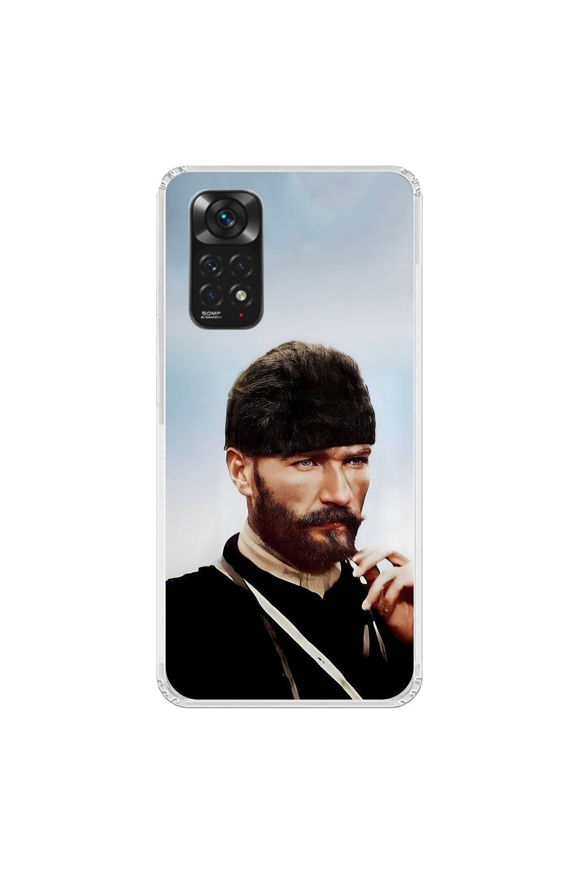 Dali Design Xiaomi Redmi Note 11 Uyumlu Şeffaf Kılıf Atatürk 2 Tasarımlı