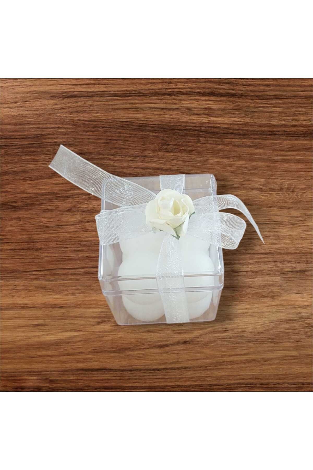 EL YAPIMI Hediyelik mum mika kutuda yenidoğan nikah mevlüt 10 adet