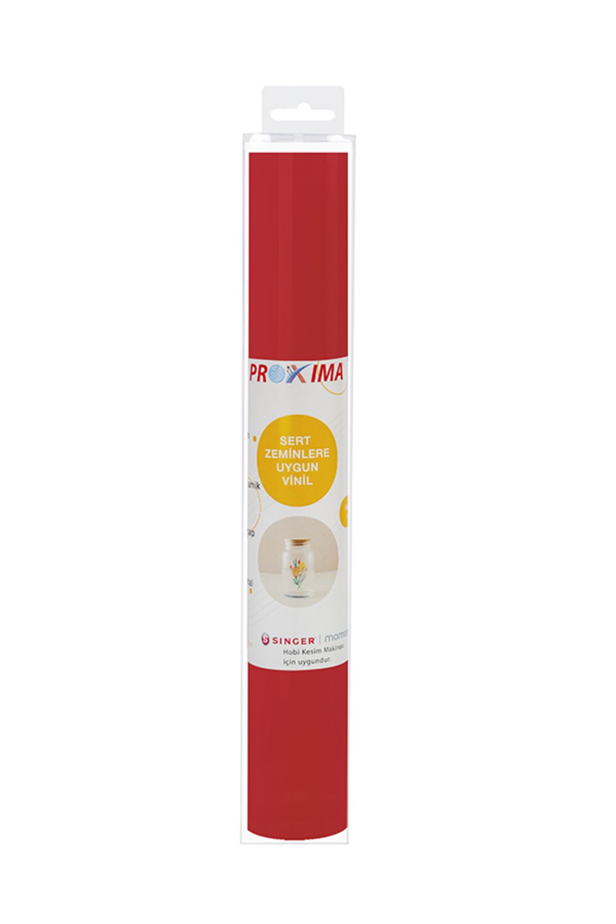 PROXIMA Sert Zemine Uygun Vinil 30x150 cm Kan Kırmızı